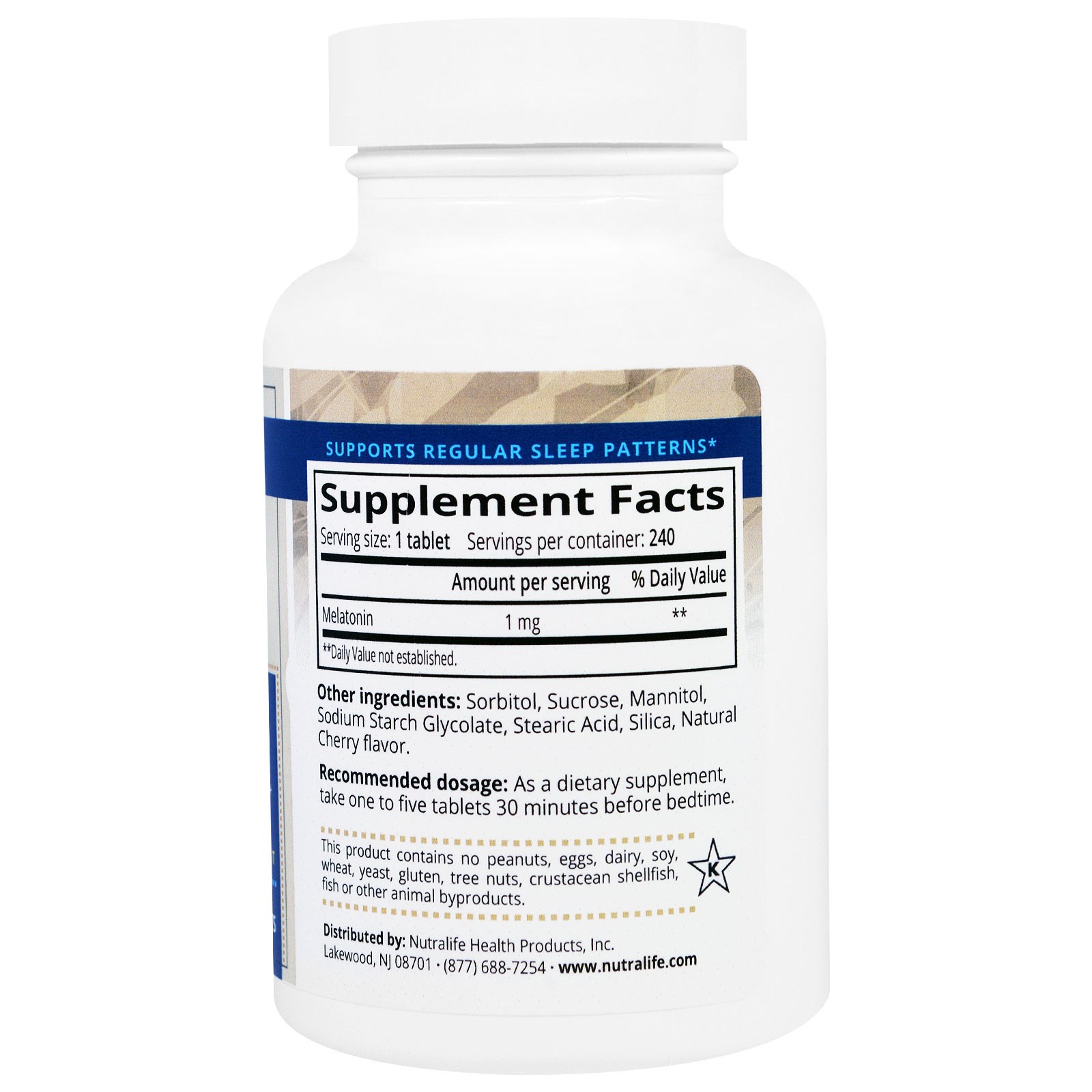 NutraLife, Melatonina, 1 mg, 240 Comprimidos Mastigáveis - Imagem 2
