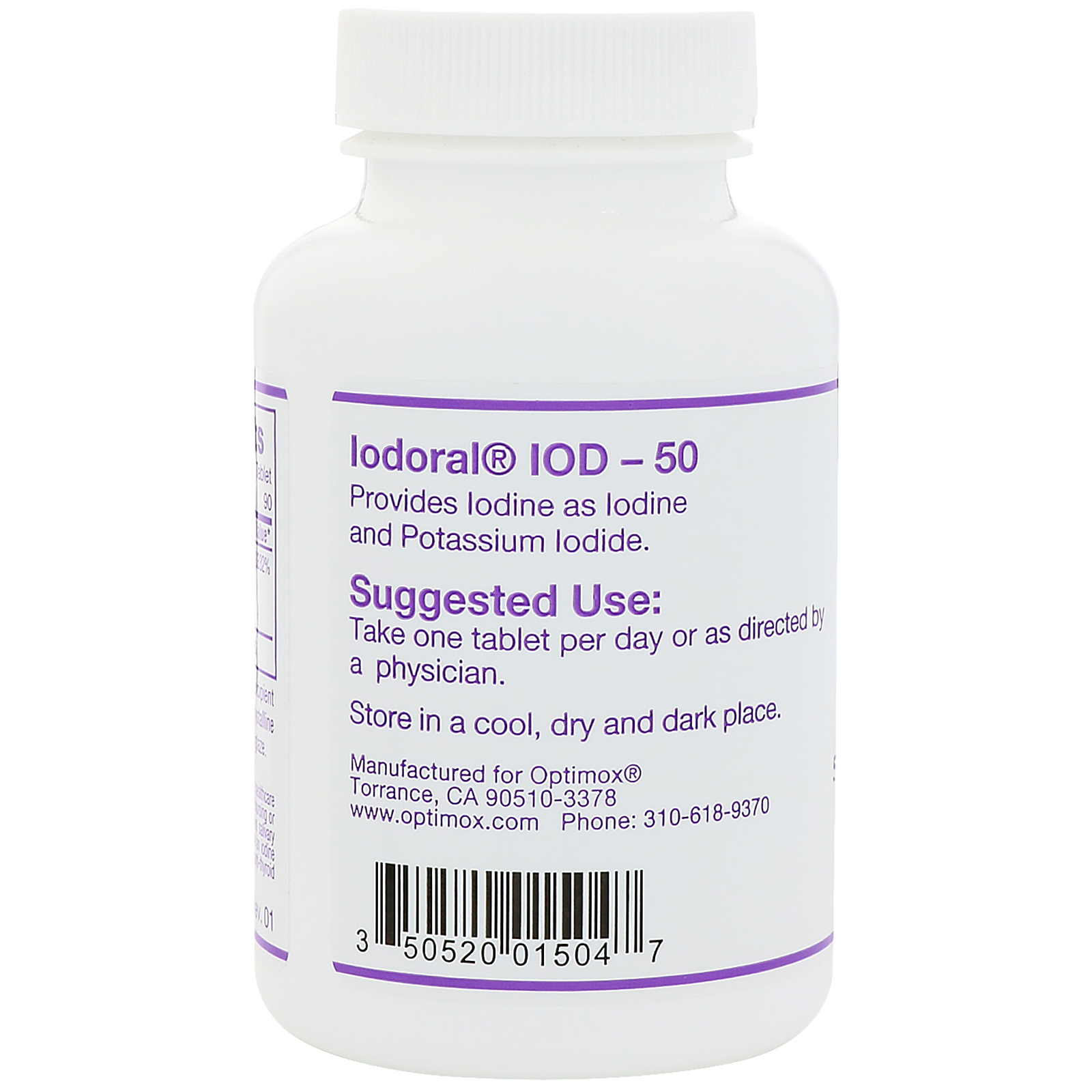 Optimox, Iodoral, 50 mg, 90 Comprimidos - Imagem 3