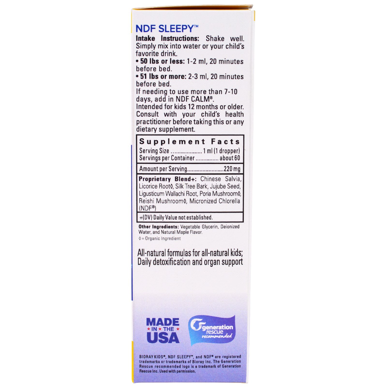 Bioray, NDF Sleep, Relax The Mind & Sleep Well, Kids, Sabor de Bordo, 60 ml (2 fl oz) - Imagem 2
