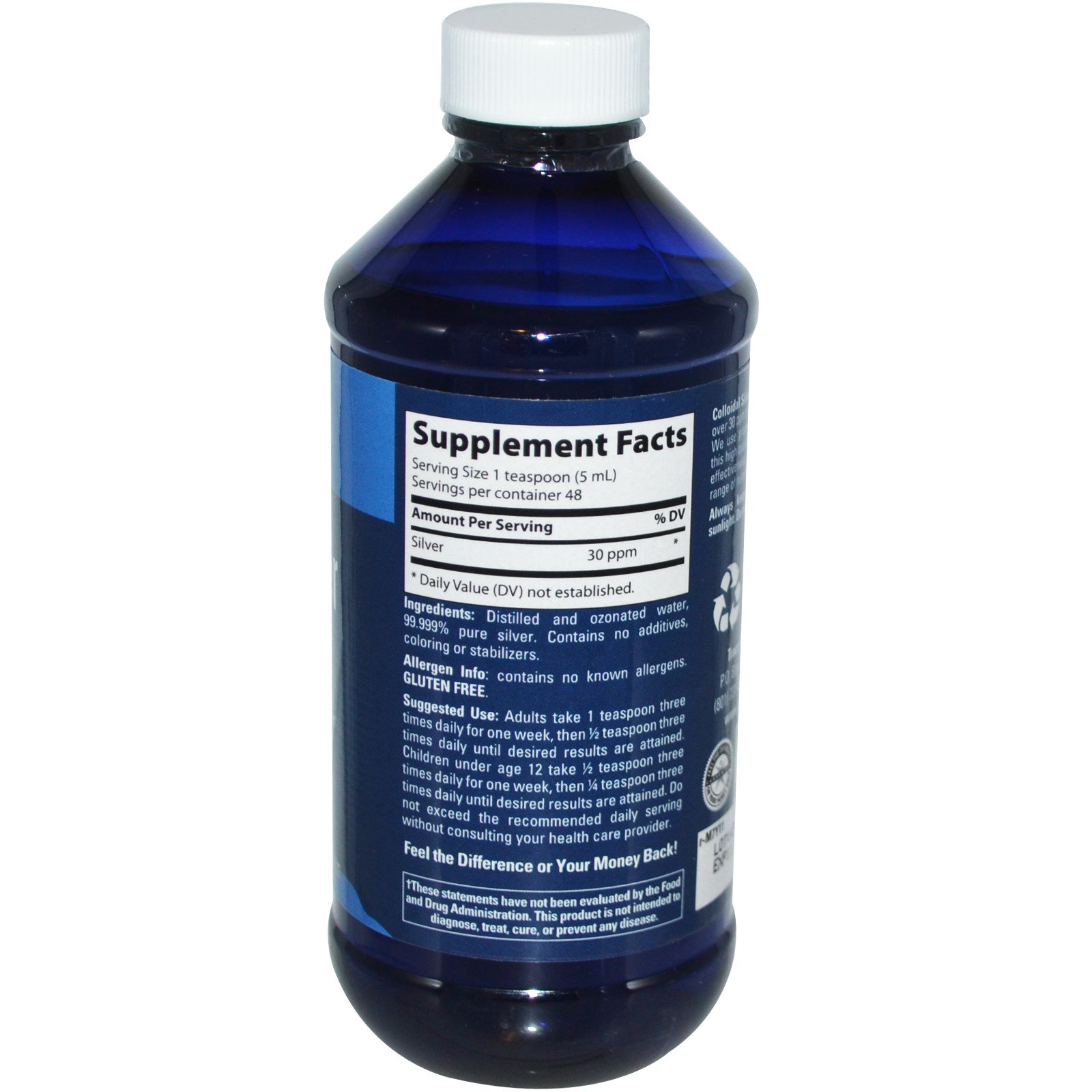 Trace Minerals Research, Prata Coloidal, 30 ppm, 237 ml (8 fl oz) - Imagem 2