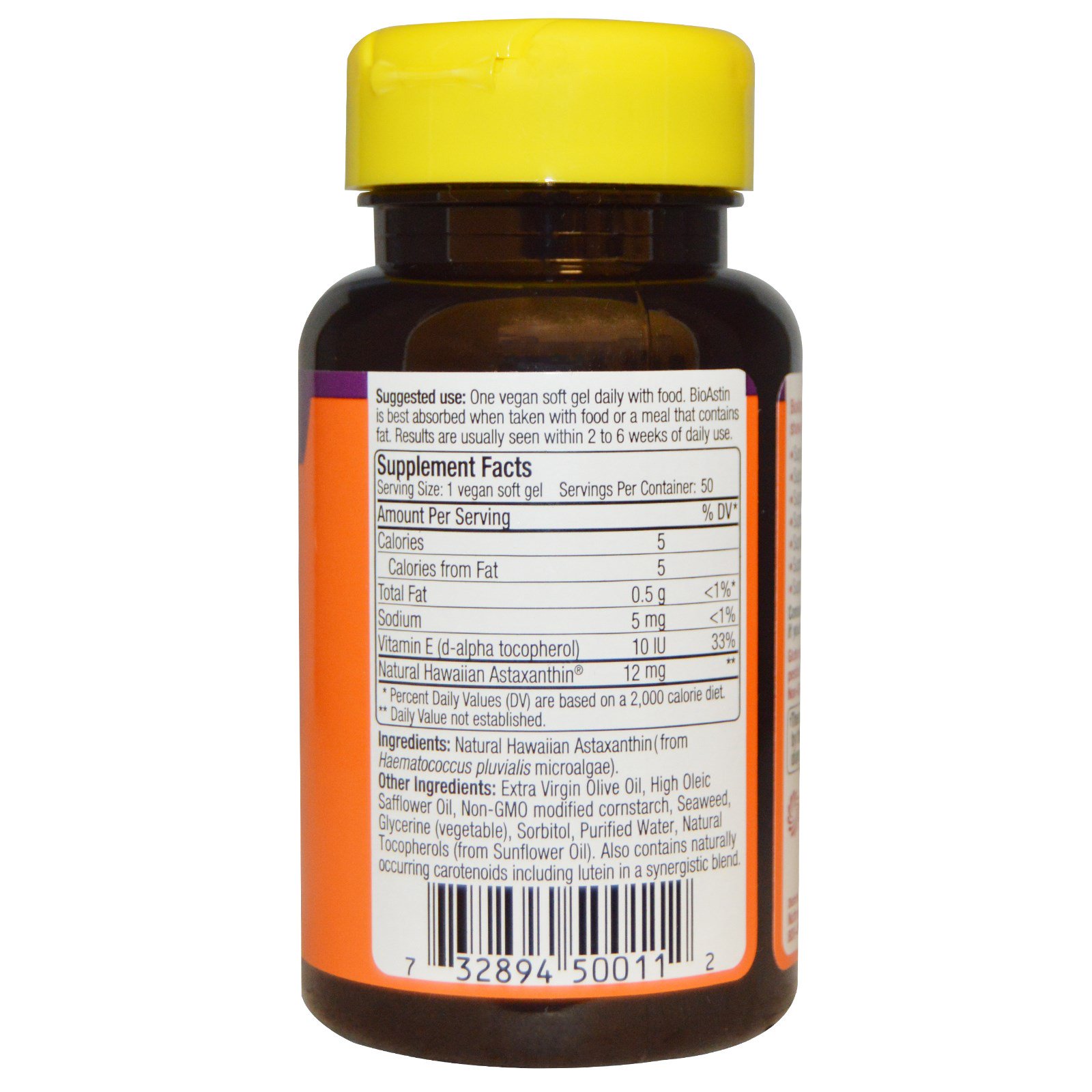 Nutrex Hawaii, BioAstin, 12 mg, 50 Cápsulas Softgel Veganas - Imagem 2