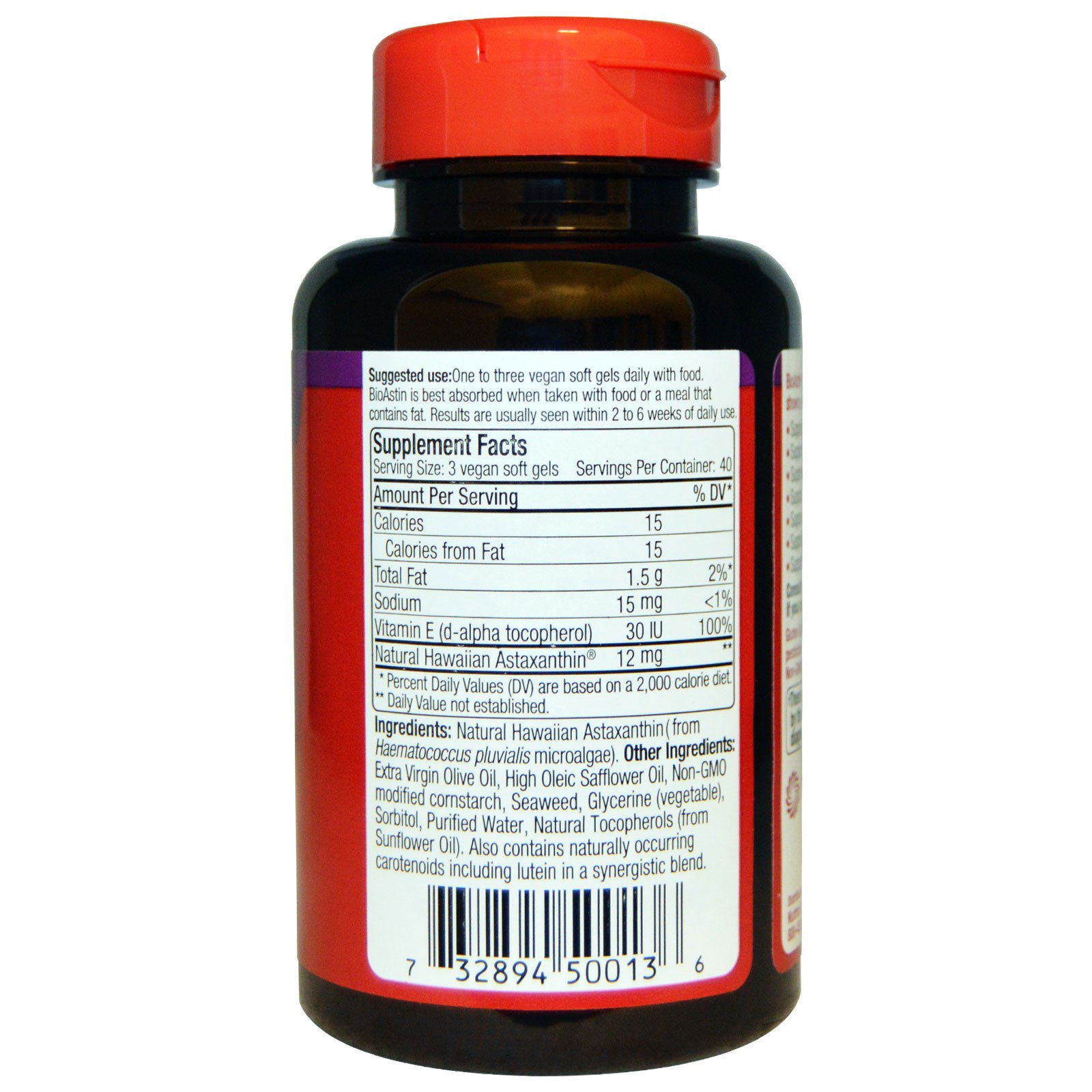 Nutrex Hawaii, BioAstin, 4 mg, 120 Cápsulas Softgel Veganas - Imagem 2