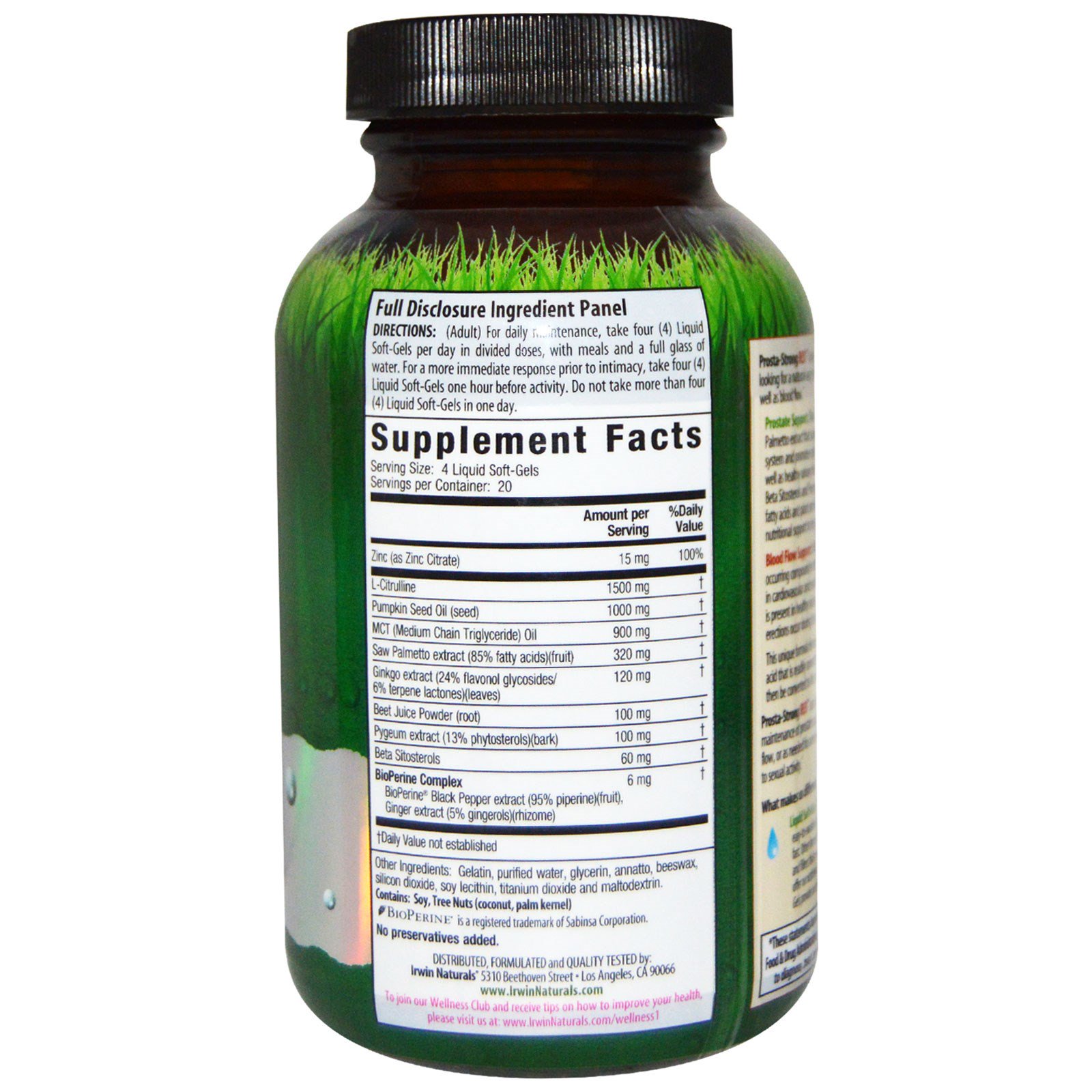 Irwin Naturals, Prosta-Strong RED, 80 Soft-Gels Líquidos - Imagem 2