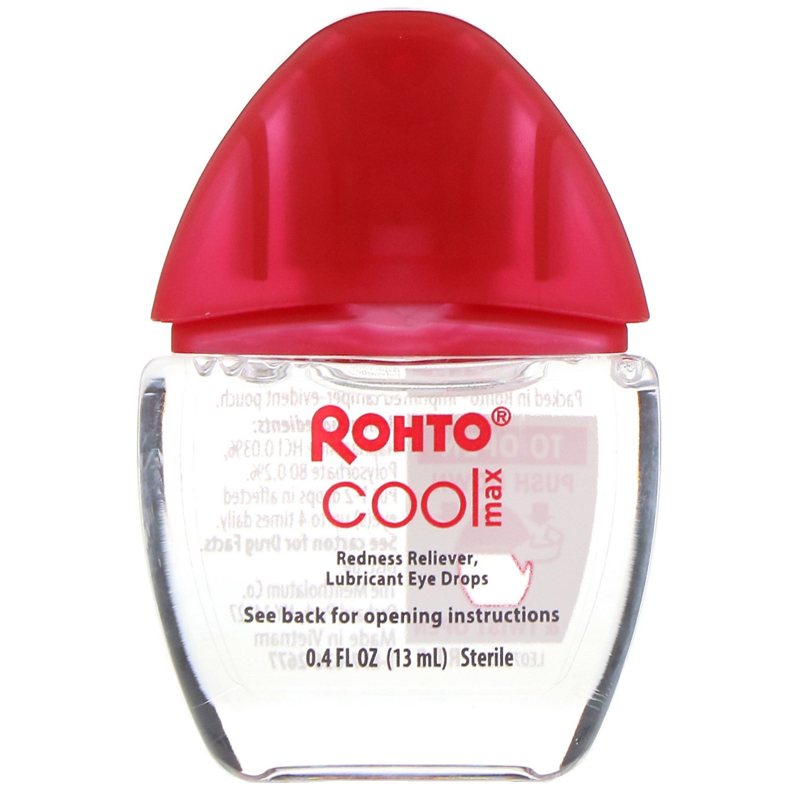 Rohto, Colírio para olhos Cooling, alívio para vermelhidão de força máxima, 13 ml