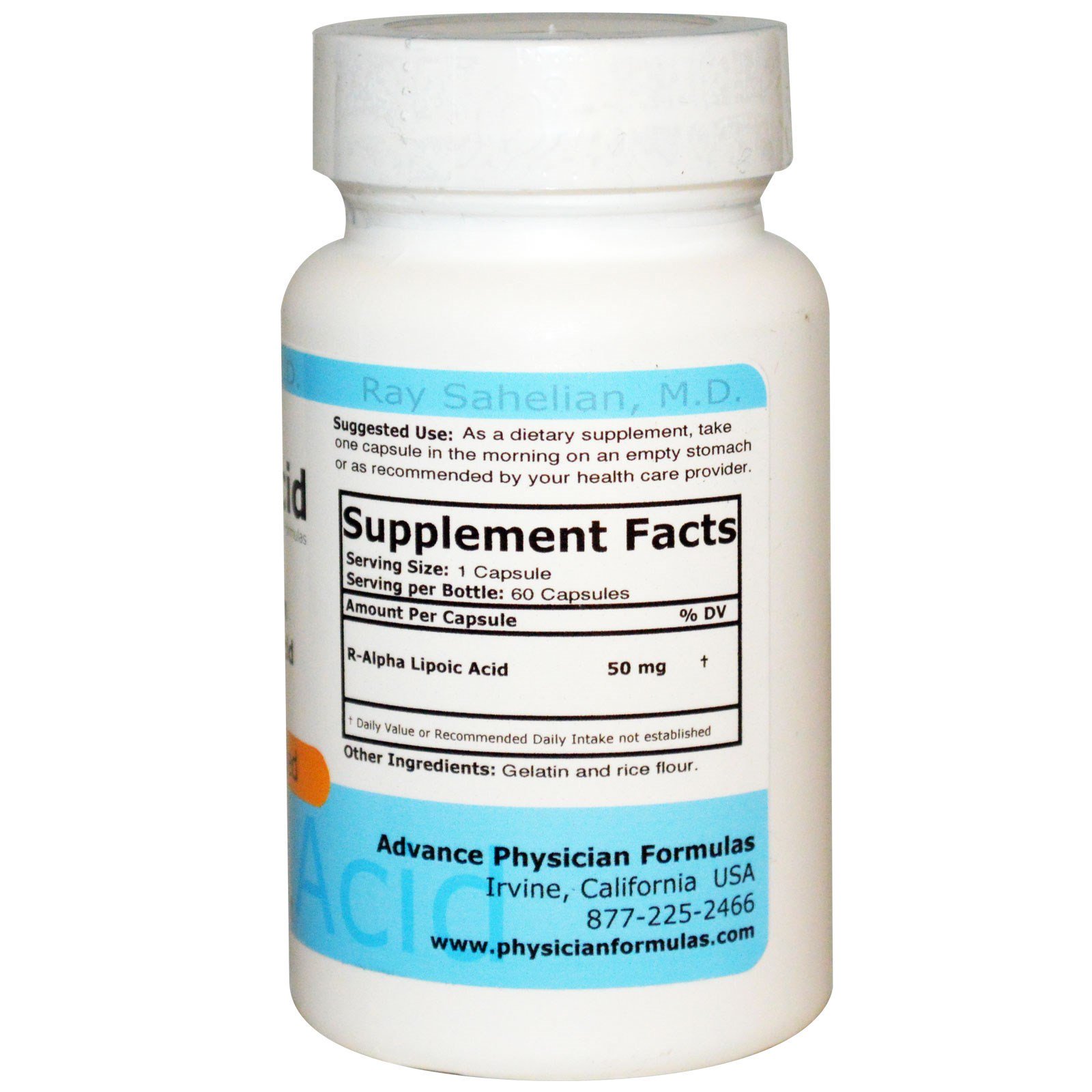 Advance Physician Formulas, Ácido R-Lipoico, 50 mg, 60 Cápsulas - Imagem 2