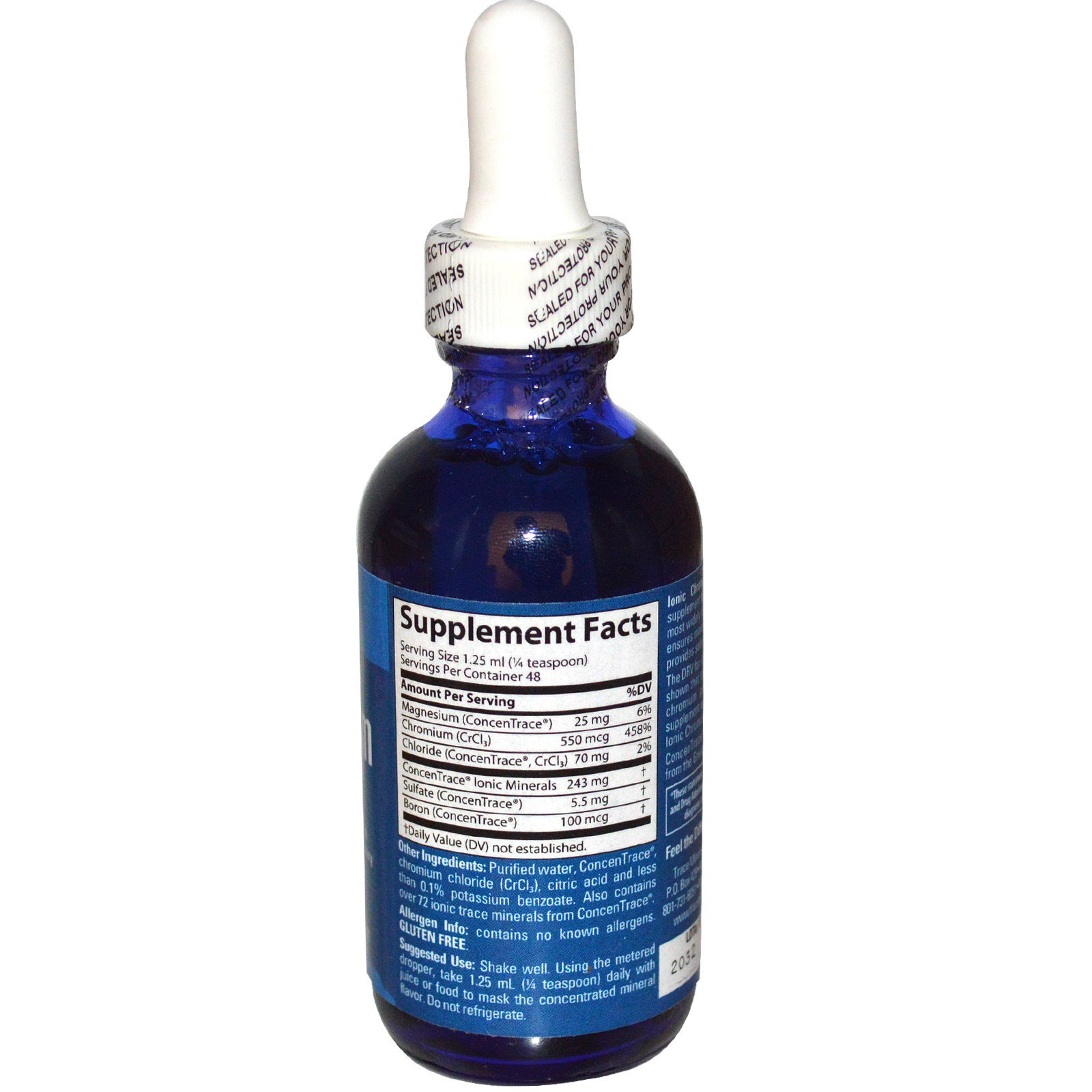 Trace Minerals Research, Cromo Ionico, 550 mcg, 2 fl oz (59 ml) - Imagem 2
