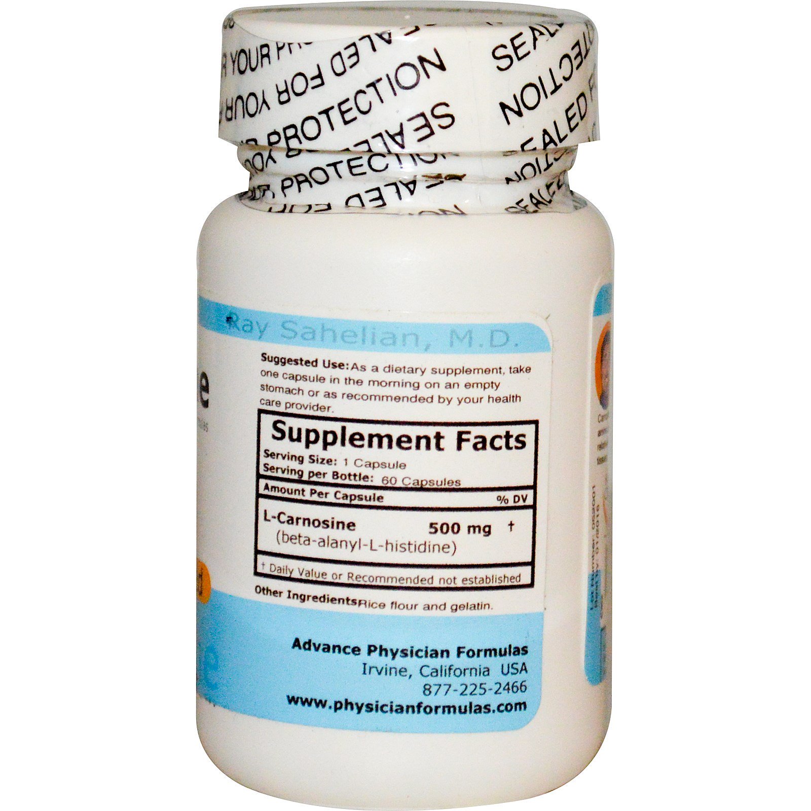 Advance Physician Formulas, L-Carnosina, 500 mg, 30 Cápsulas - Imagem 2