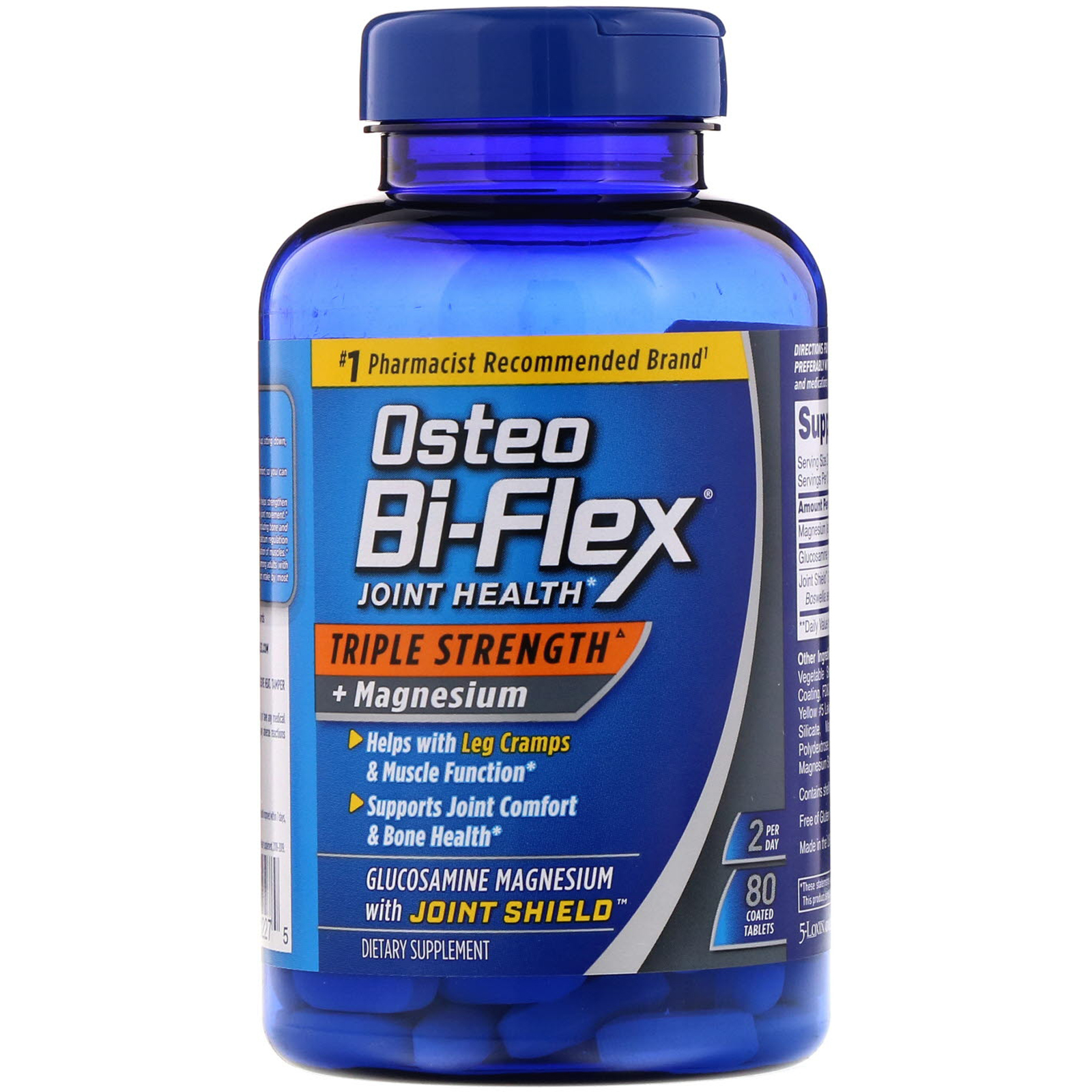 Osteo Bi-Flex, Saúde das Articulações, Força Tripla + Magnésio, 80 Comprimidos Revestidos - Imagem 3