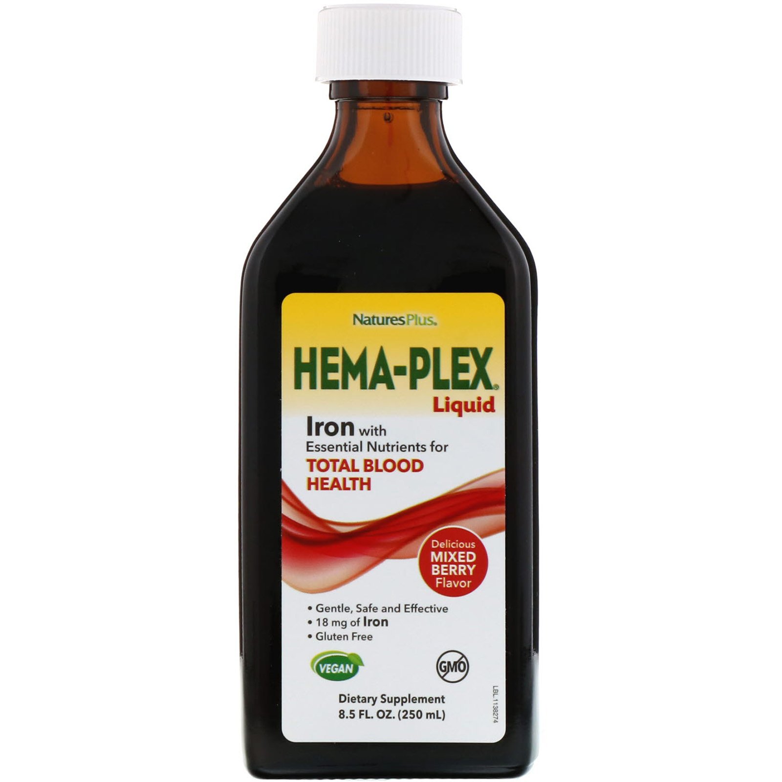 Nature's Plus, Hema-Plex líquido, baga misturada, 250 ml (8,5 fl oz) - Imagem 3