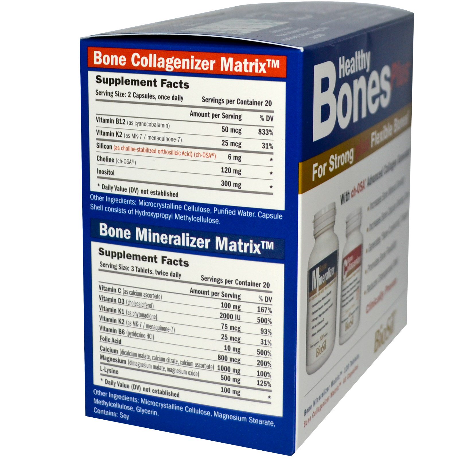 BioSil by Natural Factors, Healthy Bones Plus, Two-Part Program - Imagem 2