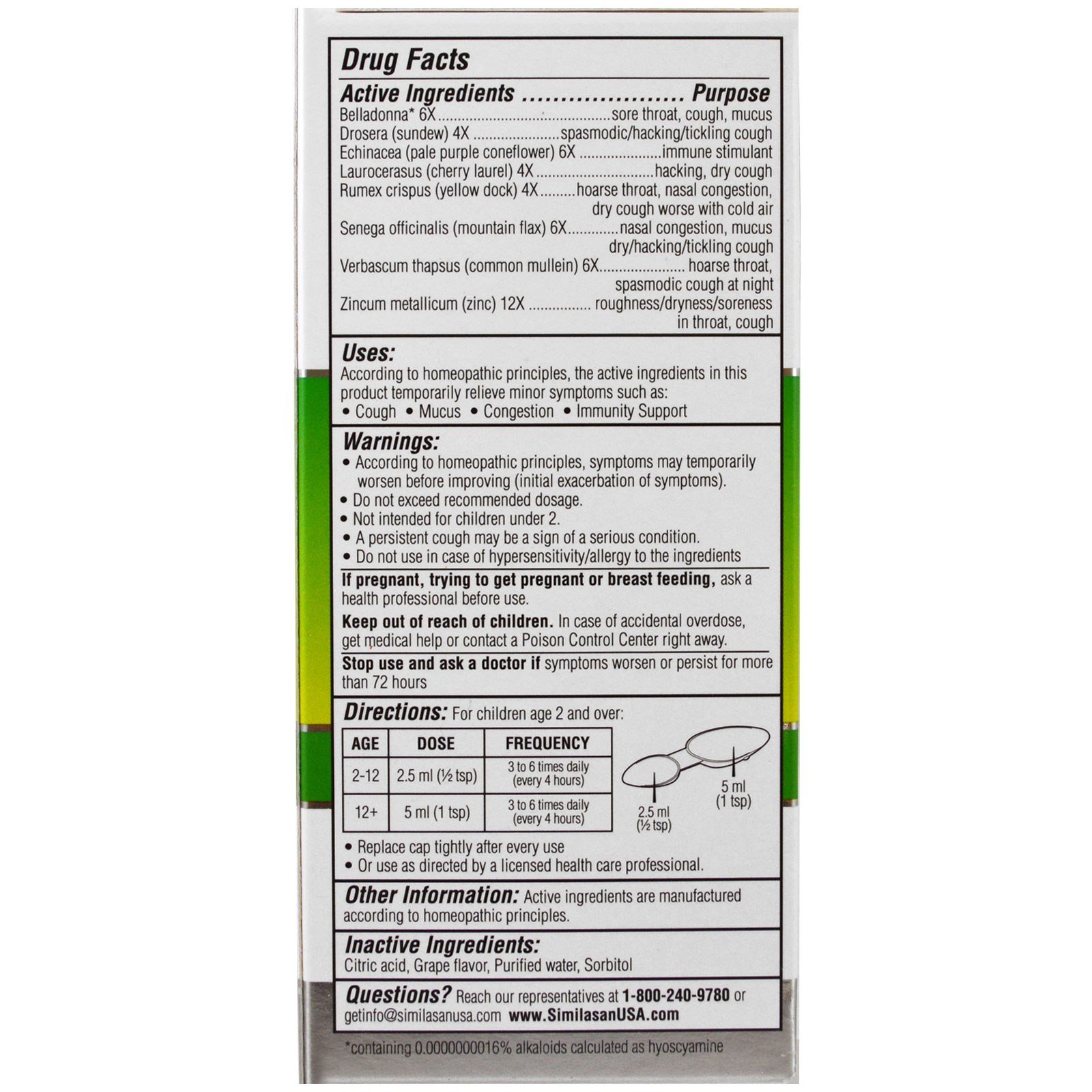 Similasan, Kids Cold & Mucus Relief, Kids 2+, Grape Flavor, 4 fl oz (118 ml) - Imagem 2