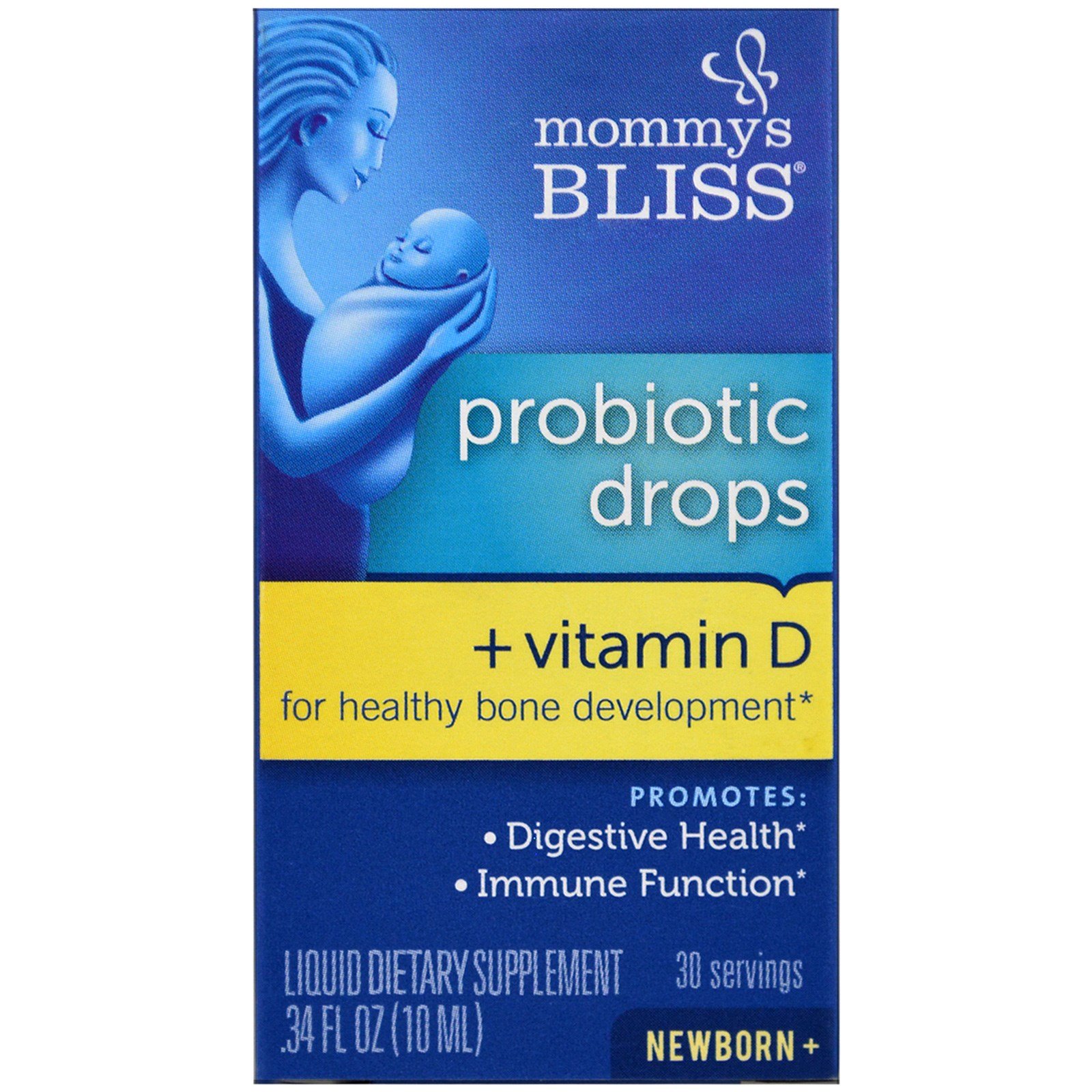 Mommy's Bliss, Gotas de Probióticos + Vitamina D, 10 ml (0,34 fl oz) - Imagem 2