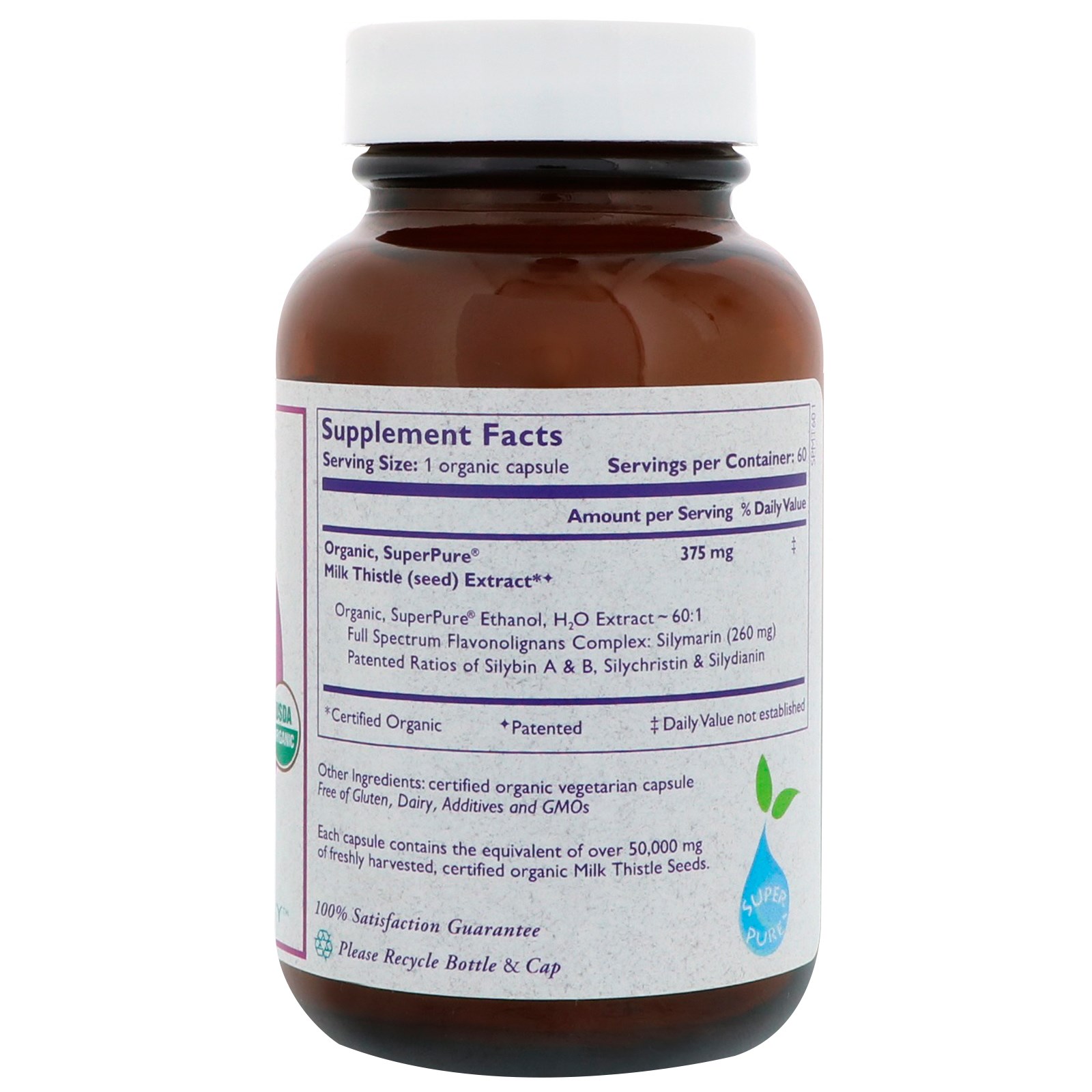 The Synergy Company, Pure Synergy, Organic Super Pure Milk Thistle Organic Extract , 60 Organic Vegetarian Caps - Imagem 2