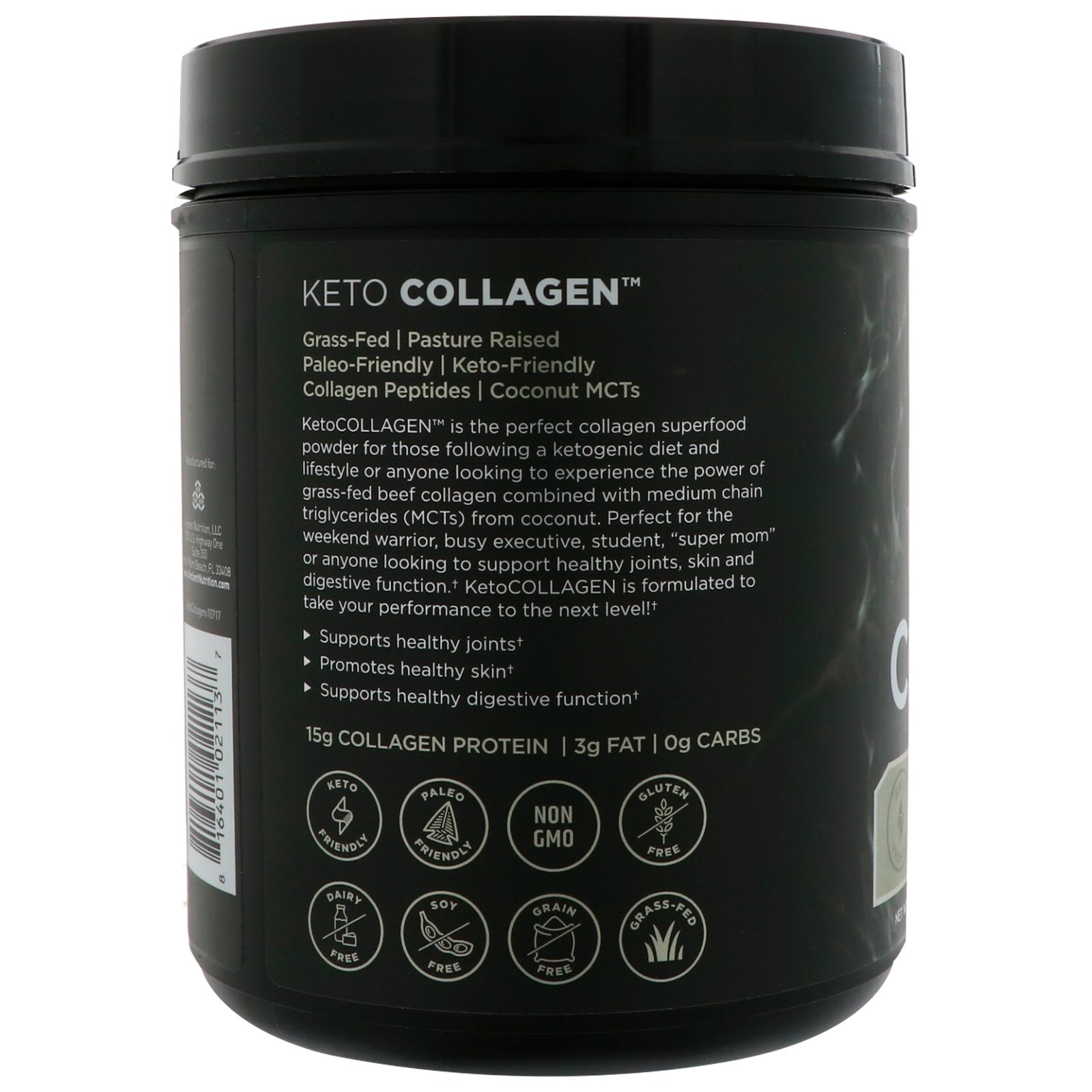 Dr. Axe / Ancient Nutrition, Colágeno Para Dietas Cetogênicas, Proteínas do Colágeno + TCM de Coco, 540 g (1,19 lbs) - Imagem 3