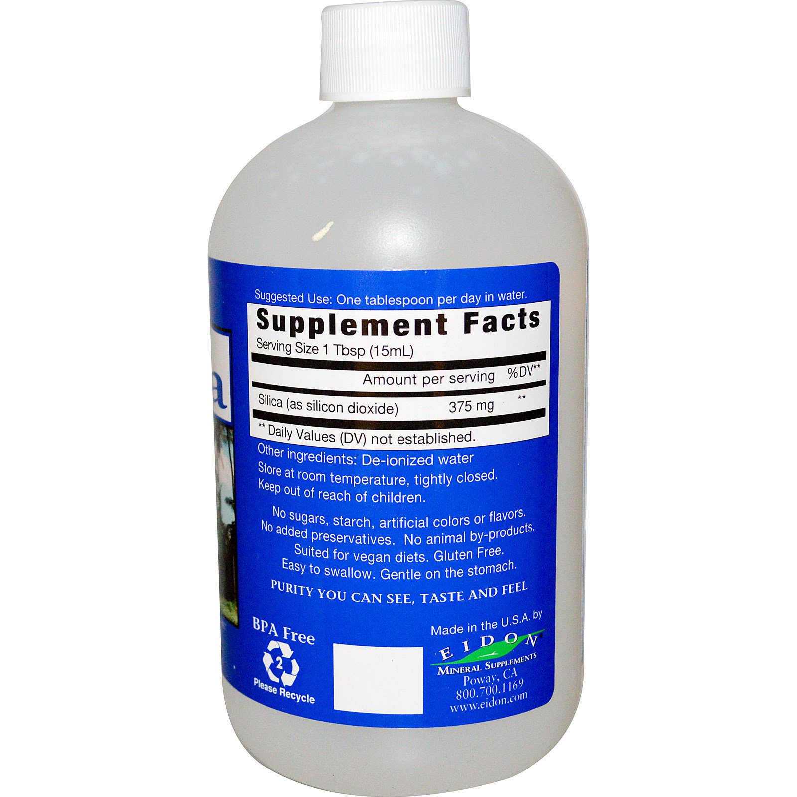 Eidon Mineral Supplements, Minerais Iônicos, Sílica, 533 ml (18 oz) - Imagem 2