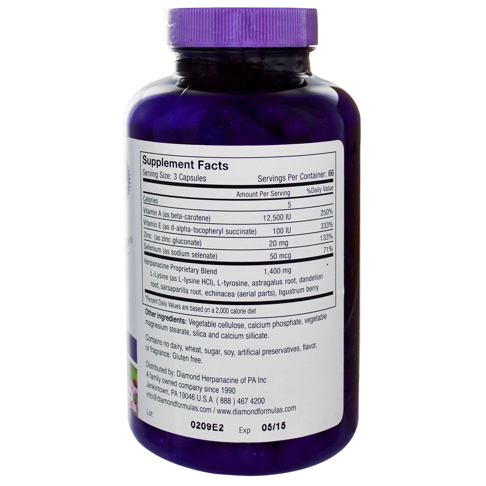 Diamond Herpanacine Associates, Herpanacine, 200 Cápsulas - Imagem 2