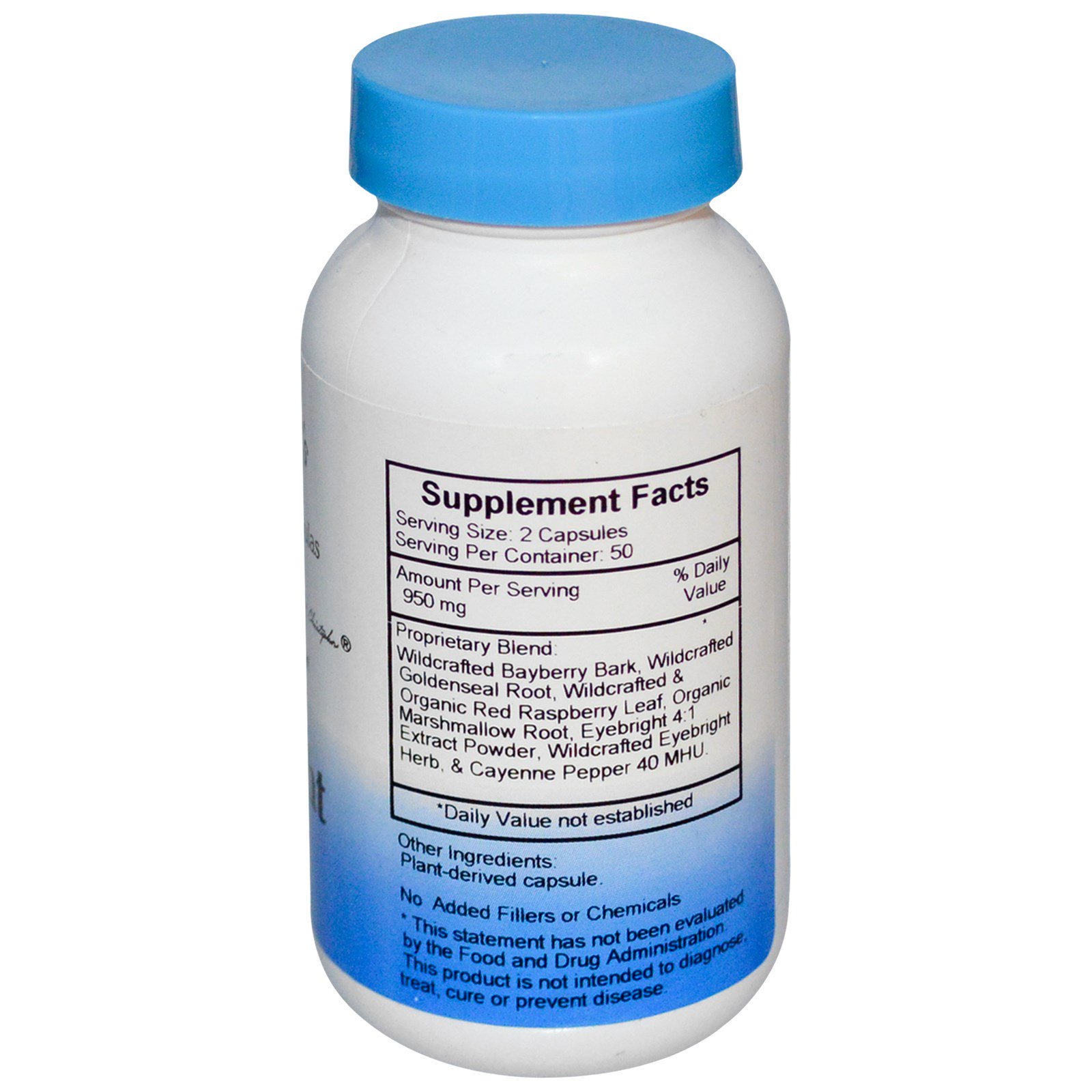 Christopher's Original Formulas, Herbal Eyebright Formula, 475 mg, 100 Vegetarian Caps - Imagem 2