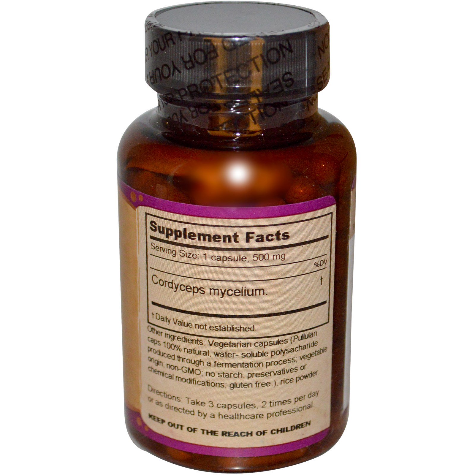 Dragon Herbs, Cordyceps, 500 mg, 100 Cápsulas Vegetarianas - Imagem 2