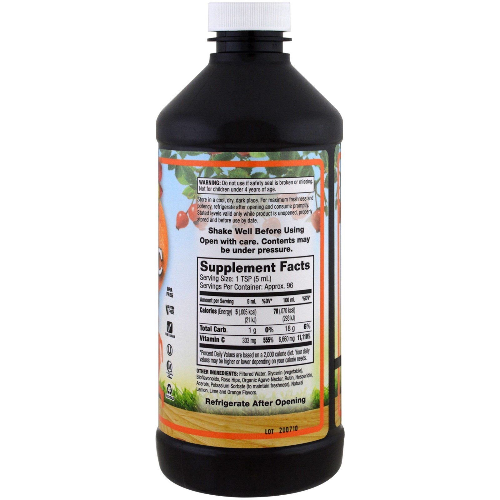 Dynamic Health Laboratories, Liquid Vitamin C for Kids Natural Citrus Flavors, 333 mg, 16 fl oz (473 ml) - Imagem 2