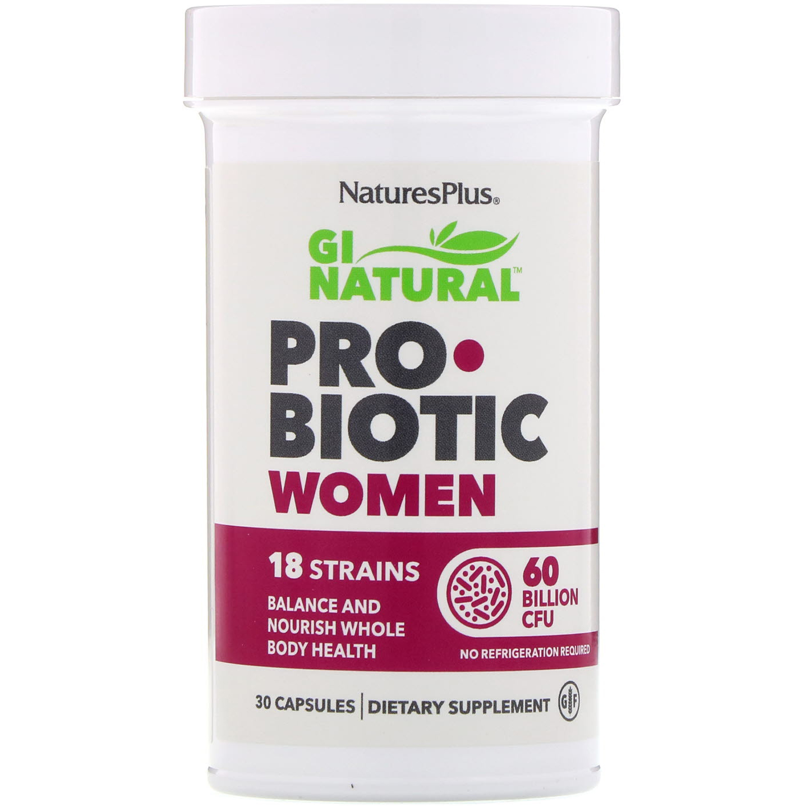 Nature's Plus, GI Natural Probiotic Women, 60 Bilhões de UFCs, 30 Cápsulas - Imagem 3