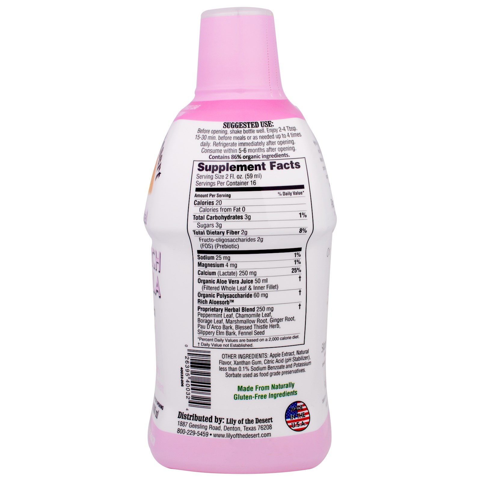 Lily of the Desert, Aloe Herbal, Stomach Formula, Mint, 32 fl oz (960 ml) - Imagem 2