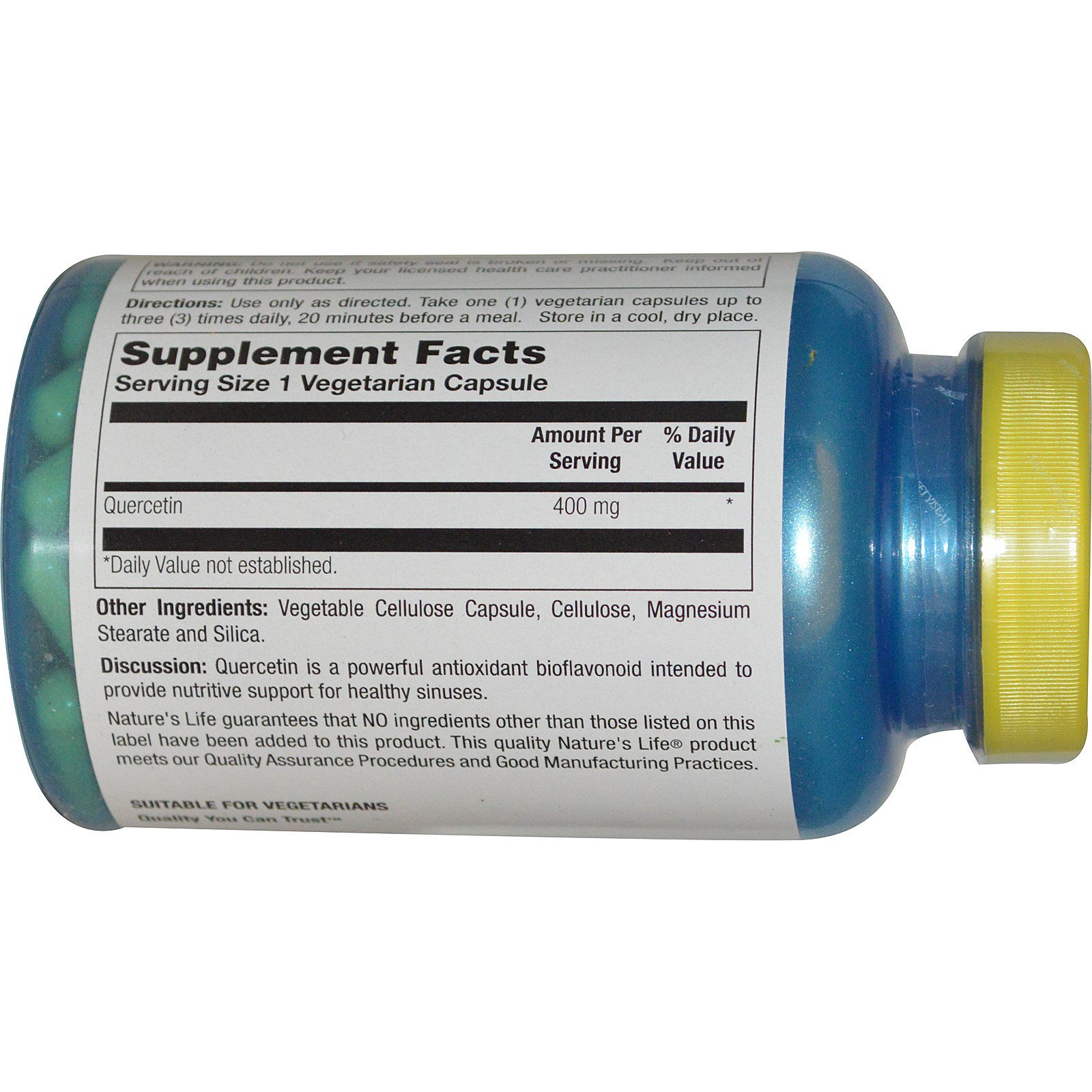 Nature's Life, Quercetina, 400 mg, 100 Cápsulas Vegetais - Imagem 2