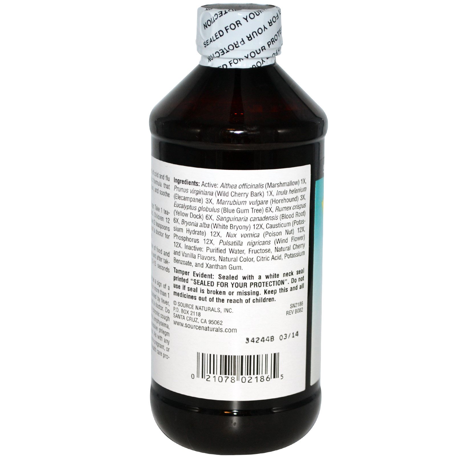 Source Naturals, Xarope de tosse para o bem-estar das crianças, ótimo sabor de cereja, 8 fl oz (236 ml) - Imagem 2