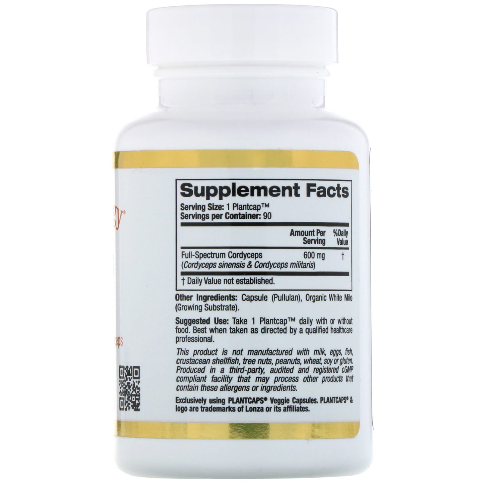 California Gold Nutrition, Fungiology, Complexo de Cordyceps, 90 Plantcaps - Imagem 2