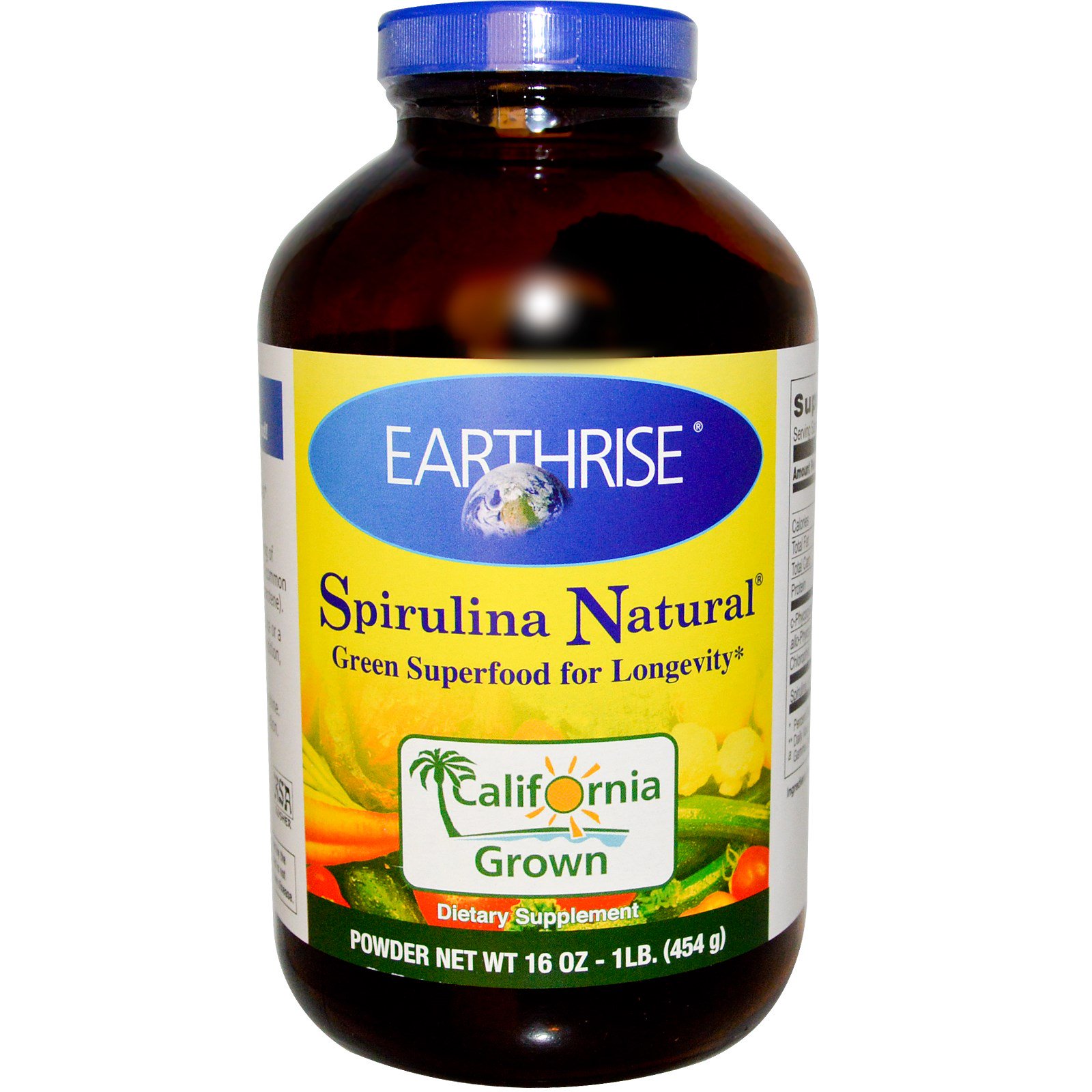 Earthrise, Espirulina Natural em Pó, 454 g (16 oz)
