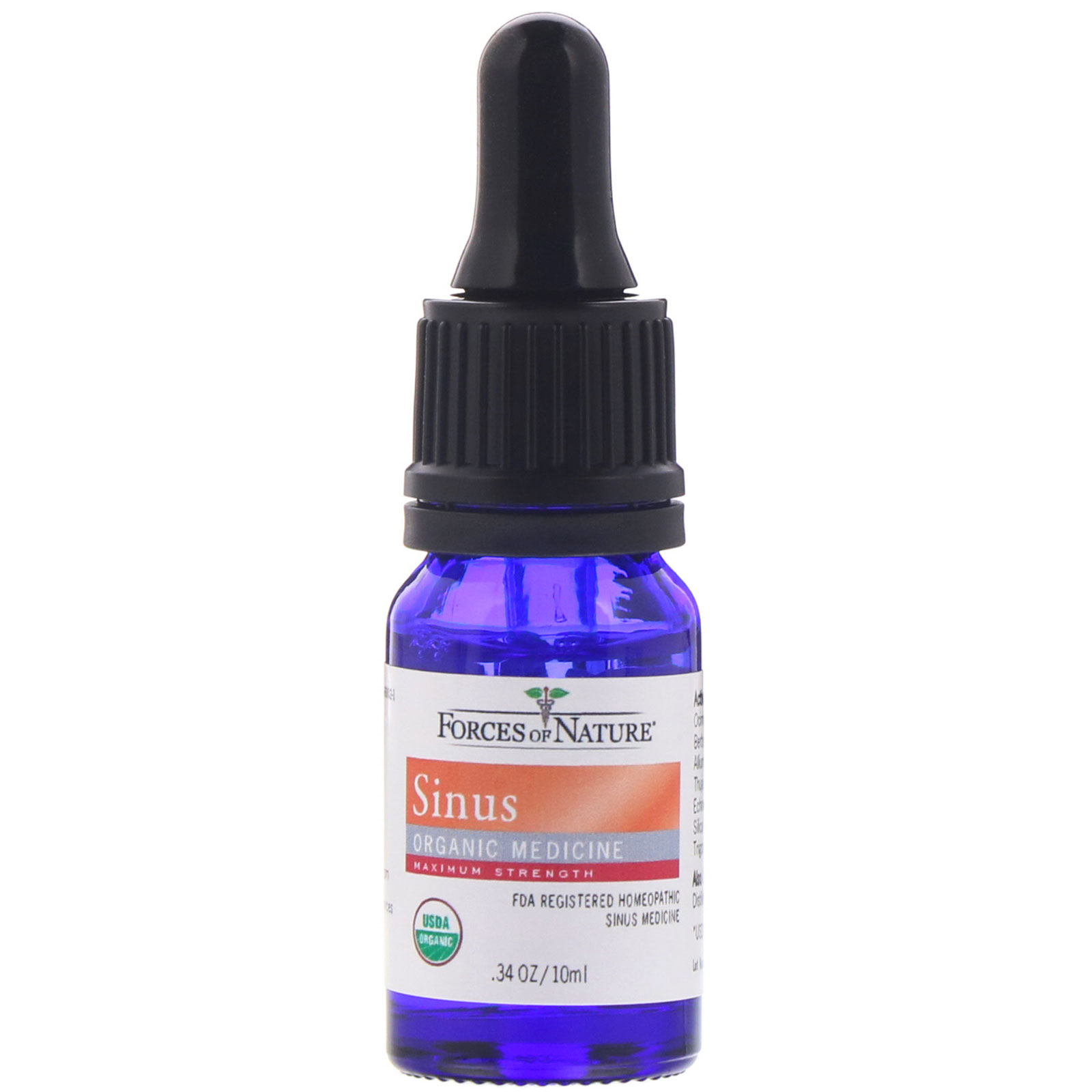 Forces of Nature, Sinus, Organic Medicine, ImmuneDrops, Maximum Strength, .34 oz (10 ml) - Imagem 3