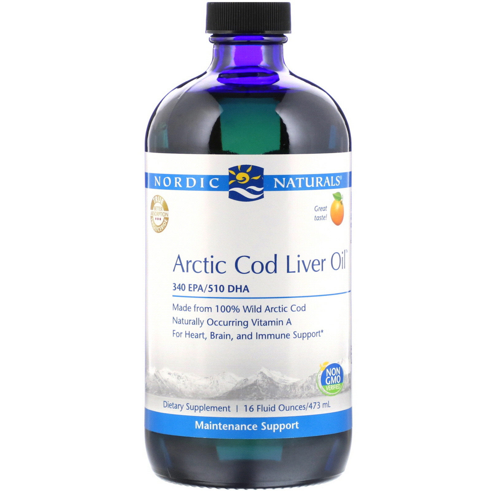 Nordic Naturals, Arctic Cod Liver Oil, Orange , 16 fl oz (473 ml)