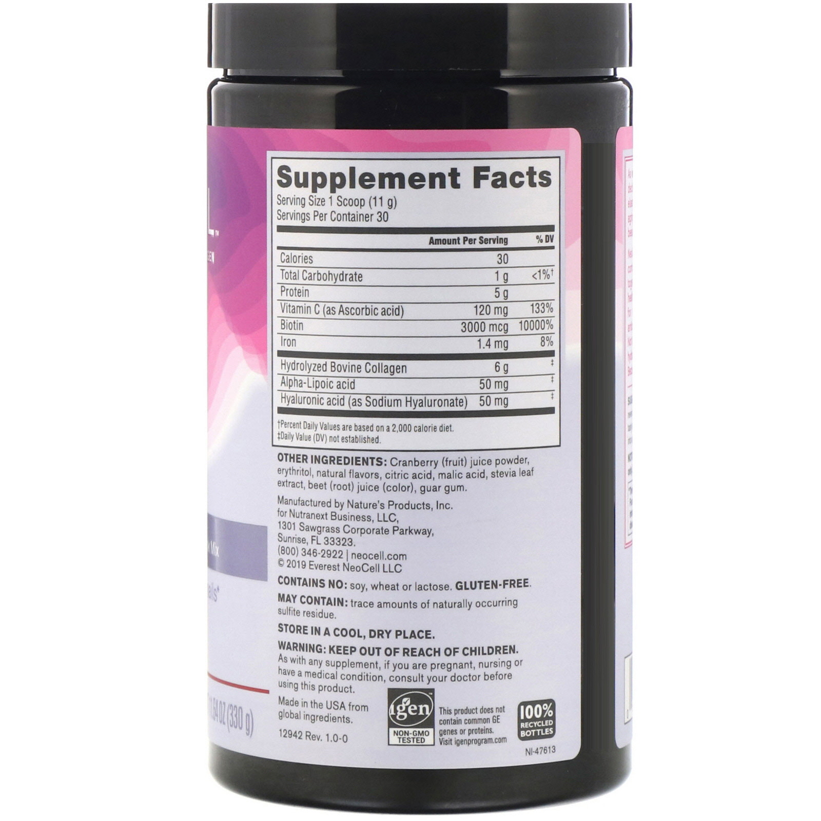 Neocell, Beauty Infusion, Coquetel de Cranberry, 330 g (11,64 oz) - Imagem 2