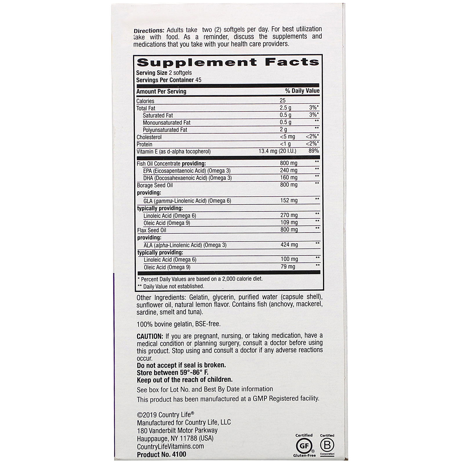 Country Life, Ultra Concentrated Omega 3-6-9 Complete. Natural Lemon, 90 Softgels - Imagem 3