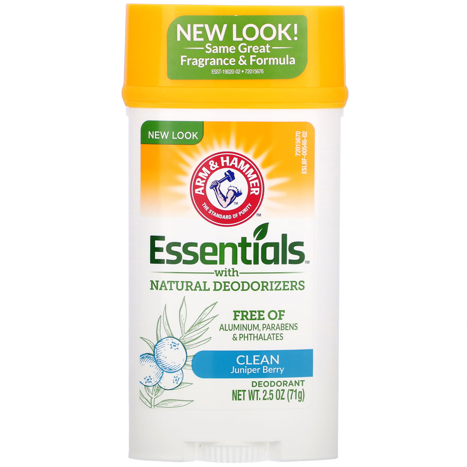 Arm & Hammer, Essentials com Desodorizantes Naturais, Desodorante, Clean Juniper Berry, 2,5 oz (71 g)