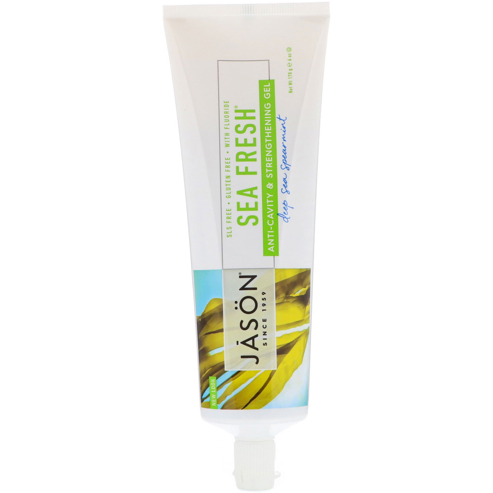 Jason Natural, Sea Fresh, Gel Anticárie e Fortalecedor, Hortelã do Mar Profundo, 170 g (6 oz) - Imagem 3