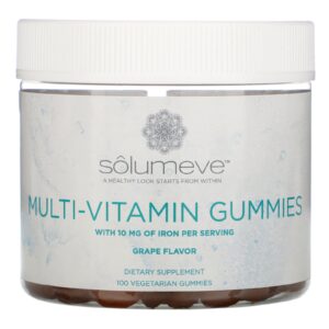 Solumeve, Gomas Multivitamínicas, Sem Gelatina, Sabor Uva, 100 Gomas Vegetarianas