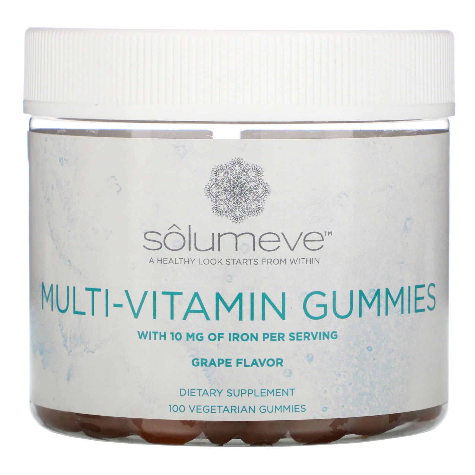 Solumeve, Gomas Multivitamínicas, Sem Gelatina, Sabor Uva, 100 Gomas Vegetarianas