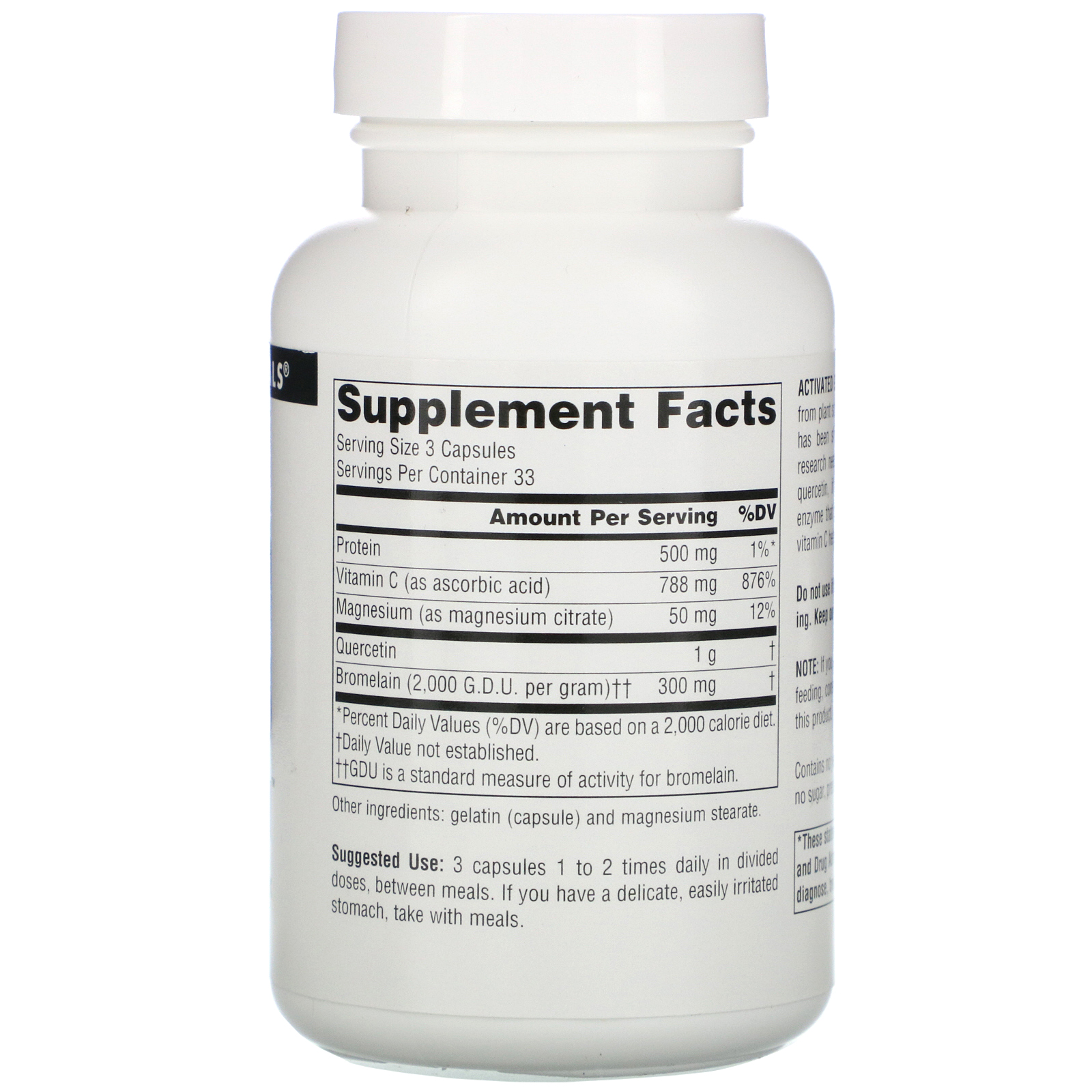 Source Naturals, Quercetina Ativada, 100 Cápsulas - Imagem 2
