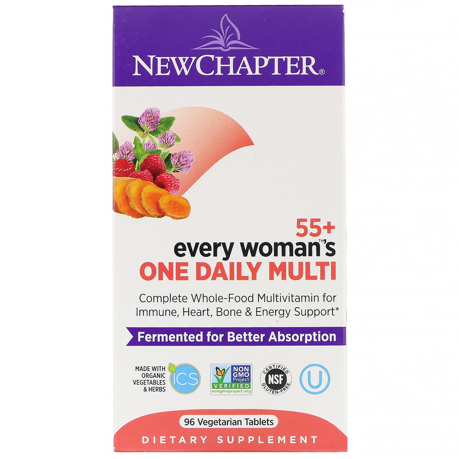 New Chapter, 55+ Every Woman's One Daily Multi, 96 Comprimidos Vegetais