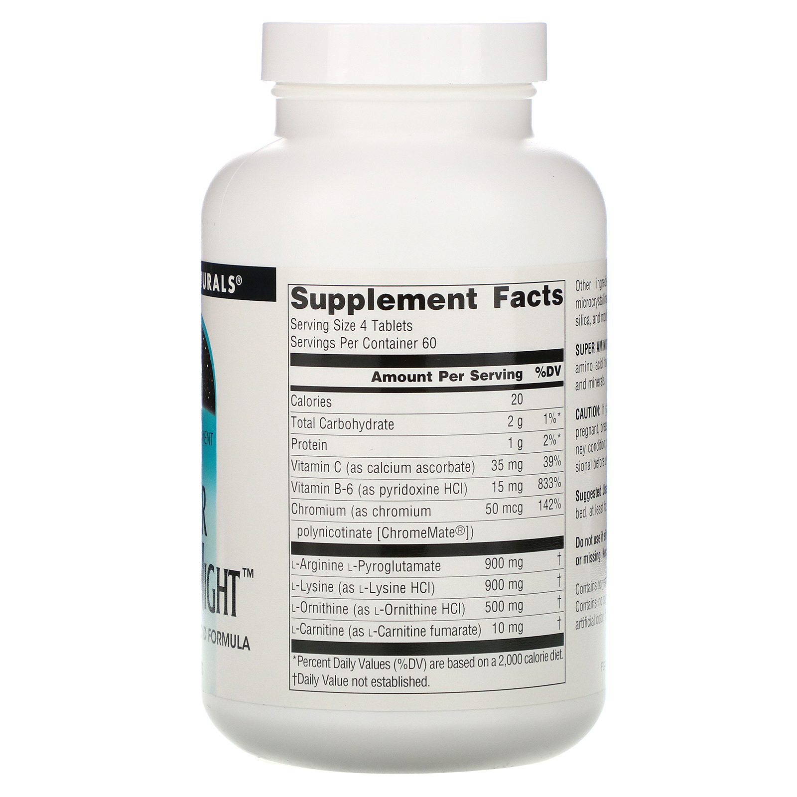 Source Naturals, Super Amino Night, 240 tabletes - Imagem 2