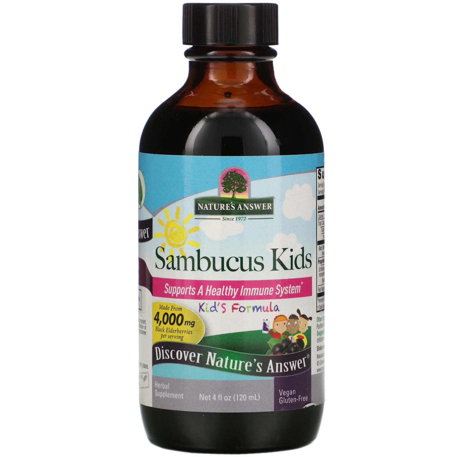 Nature's Answer, Sambucus Kid's Formula, 4,000 mg, 4 fl oz (120 ml) - Imagem 3
