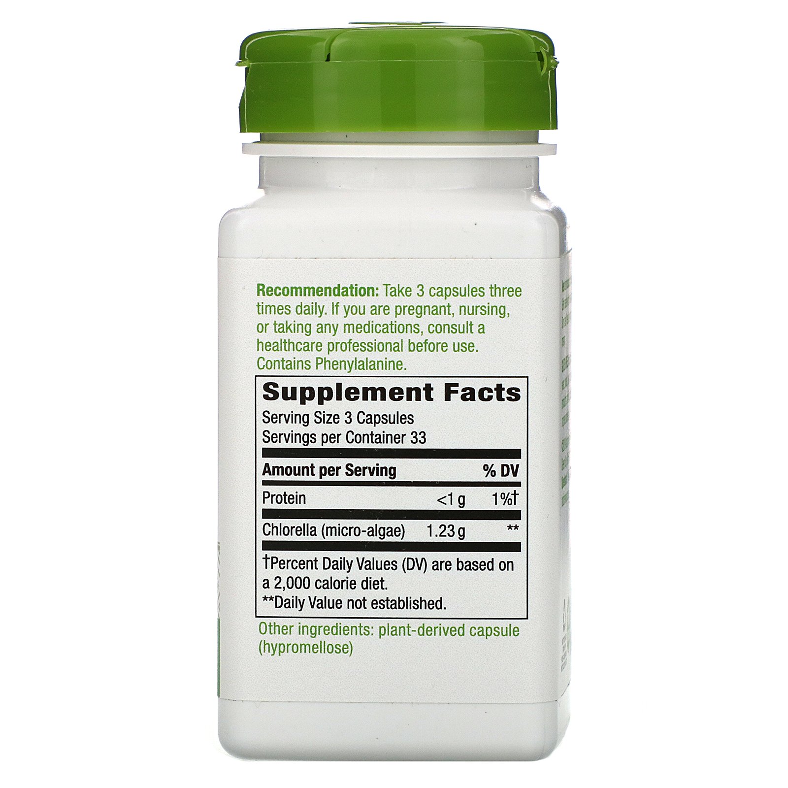 Nature's Way, Chlorella, Micro-Algae, 1,230 mg, 100 Vegan Capsules - Imagem 2