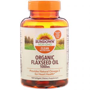 Comprar sundown naturals, organic flaxseed oil, 1,000 mg, 100 softgels preço no brasil linhaça suplementos nutricionais suplemento importado loja 177 online promoção -