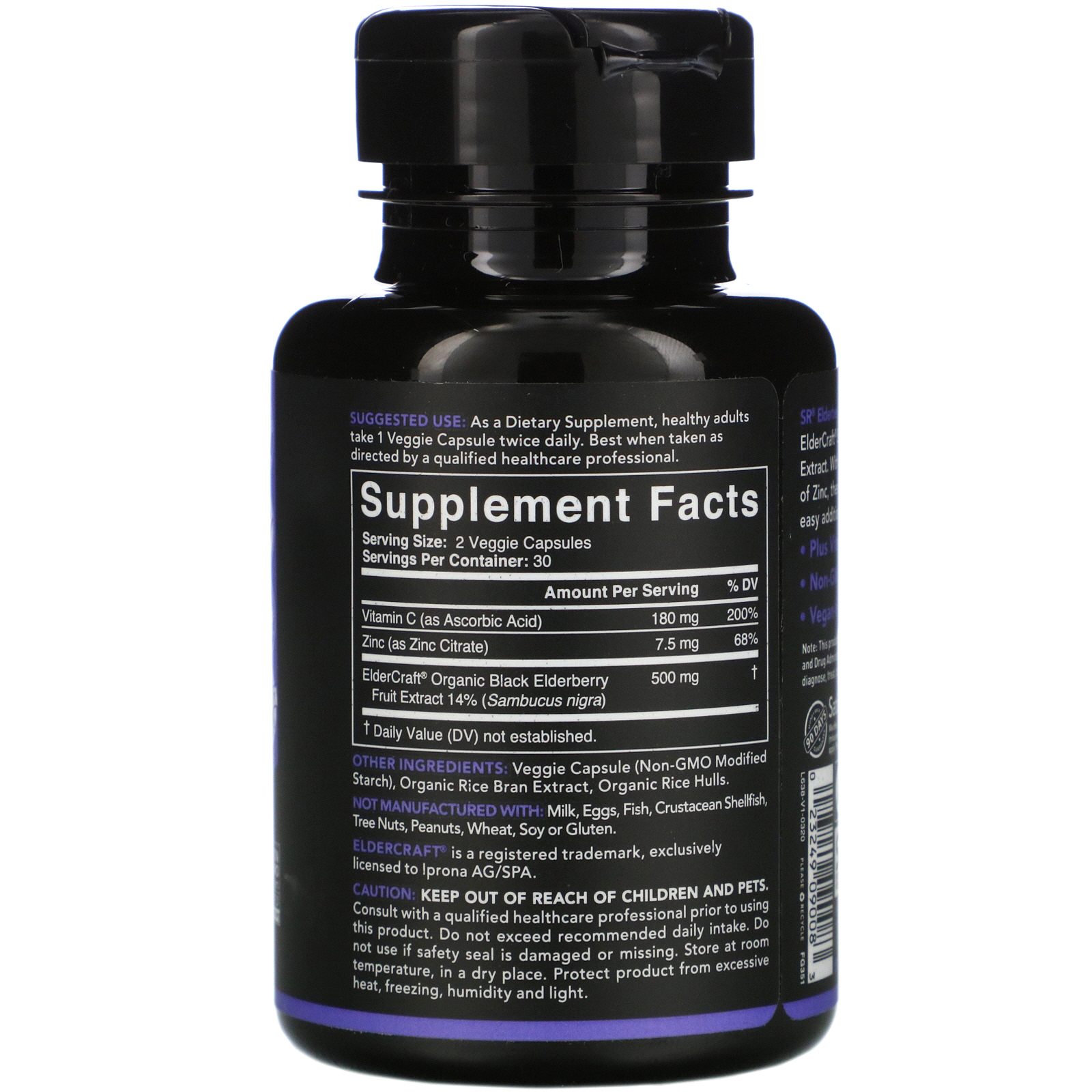 Sports Research, Elderberry Complex, 60 Veggie Capsules - Imagem 2