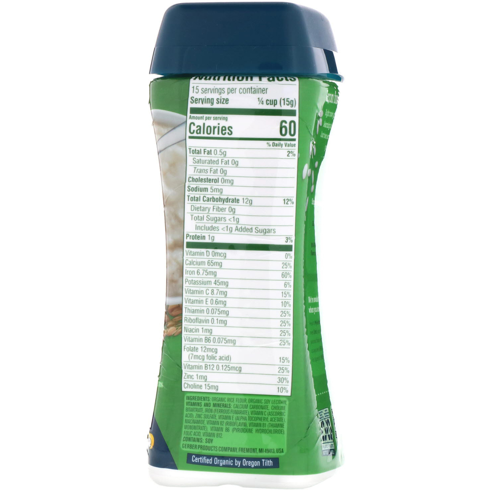 Gerber, Single Grain Cereal, Organic Rice, 8 oz (227 g) - Imagem 2