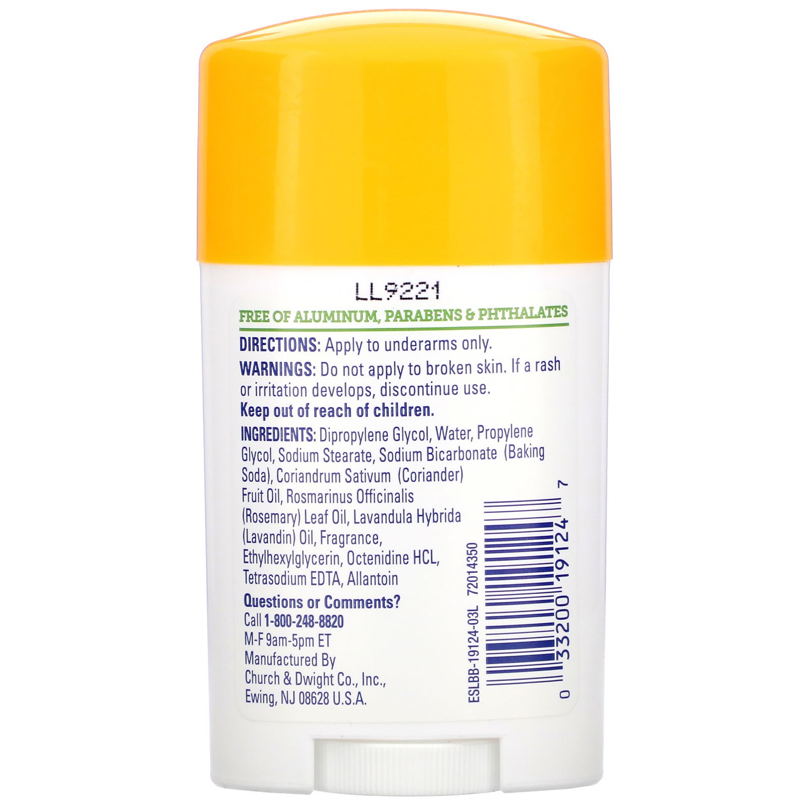 Arm & Hammer, Essenciais com Desodorantes Naturais, Desodorante, Alecrim Refrescante e Lavanda, 28 g (1,0 oz) - Imagem 2