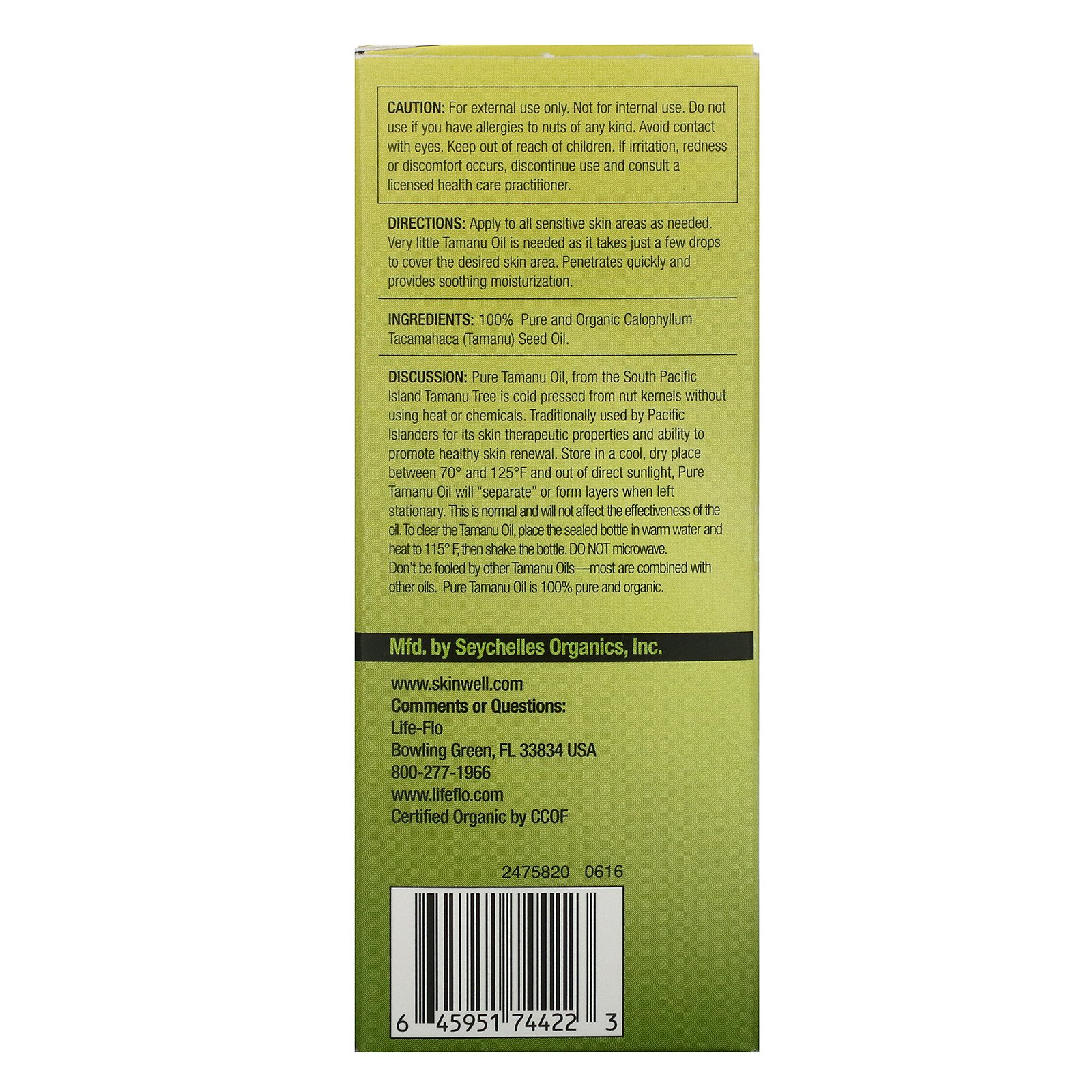 Life-flo, Puro Óleo de Tamanu, frasco de 1 oz (30 g) - Imagem 2