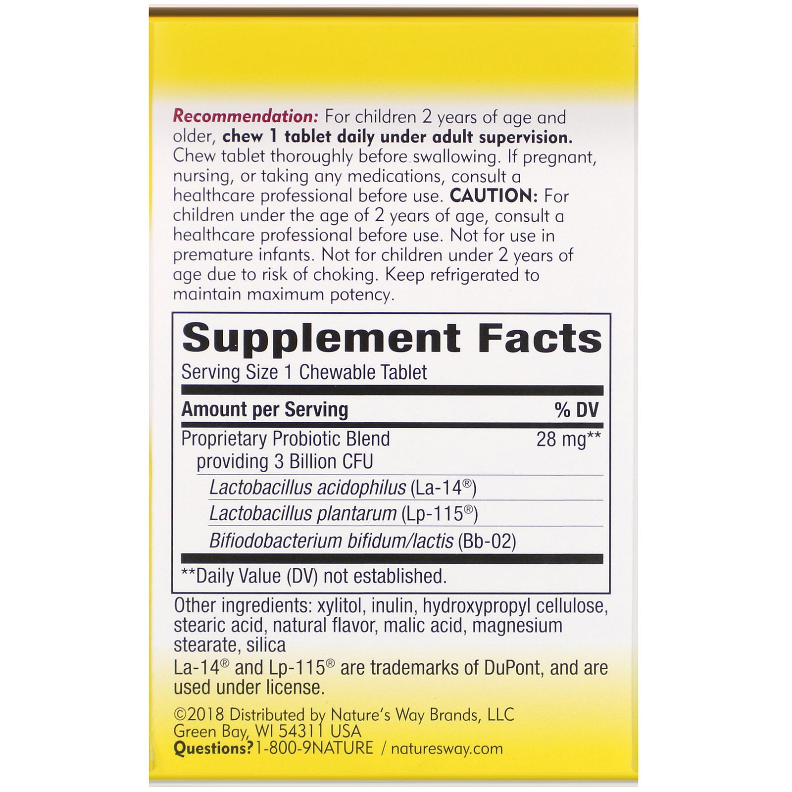Nature's Way, Primadophilus, Kids, Age 2-12, Cherry Flavored, 60 Chewable Tablets - Imagem 3