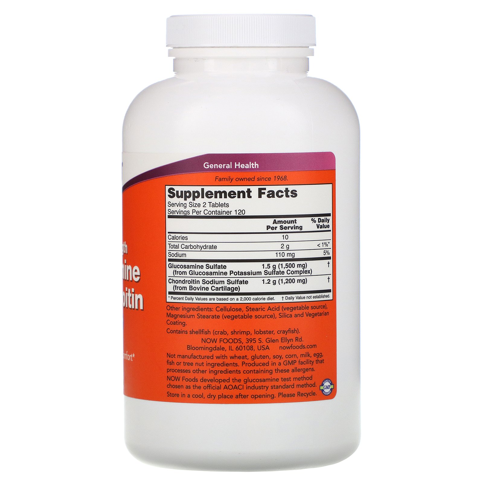 Now Foods, Glucosamina e Condroitina, Força Extra, 240 Comprimidos - Imagem 2