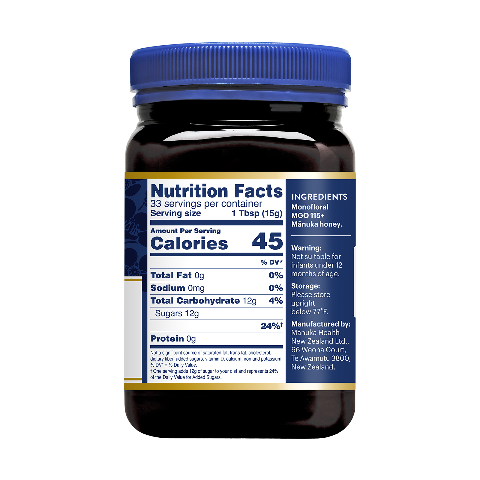 Manuka Health, Manuka Honey, MGO 115+, 1.1 lb (500 g) - Imagem 2